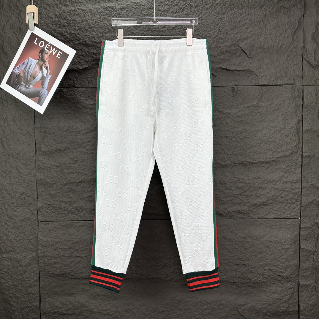 2024 GUCCI Logo Couple Pants: High-End Custom Fabric Design for Men and Women - 图片 1