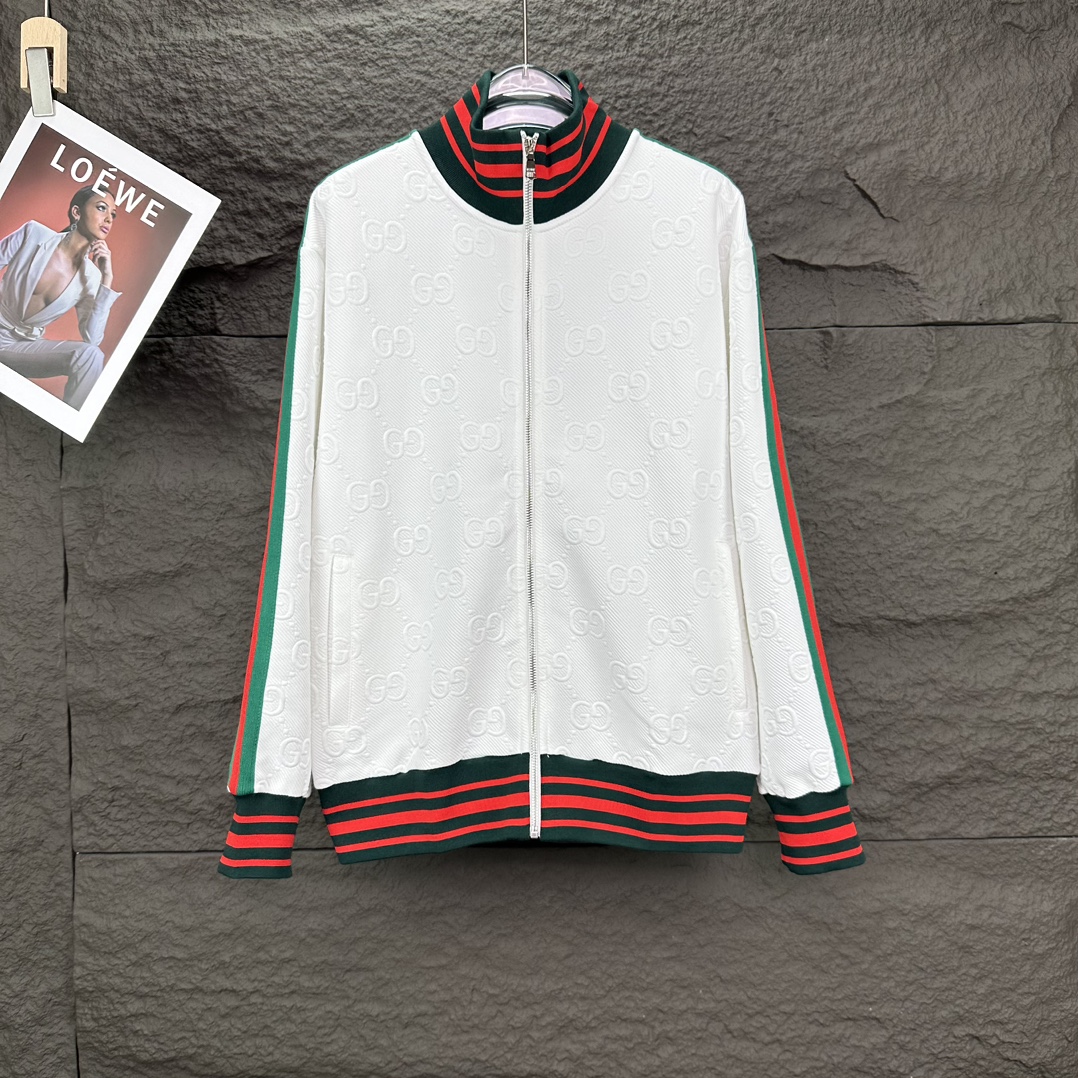 High-End GUCCI Logo Zip Jackets 2024 Collection for Men and Women - 图片 1