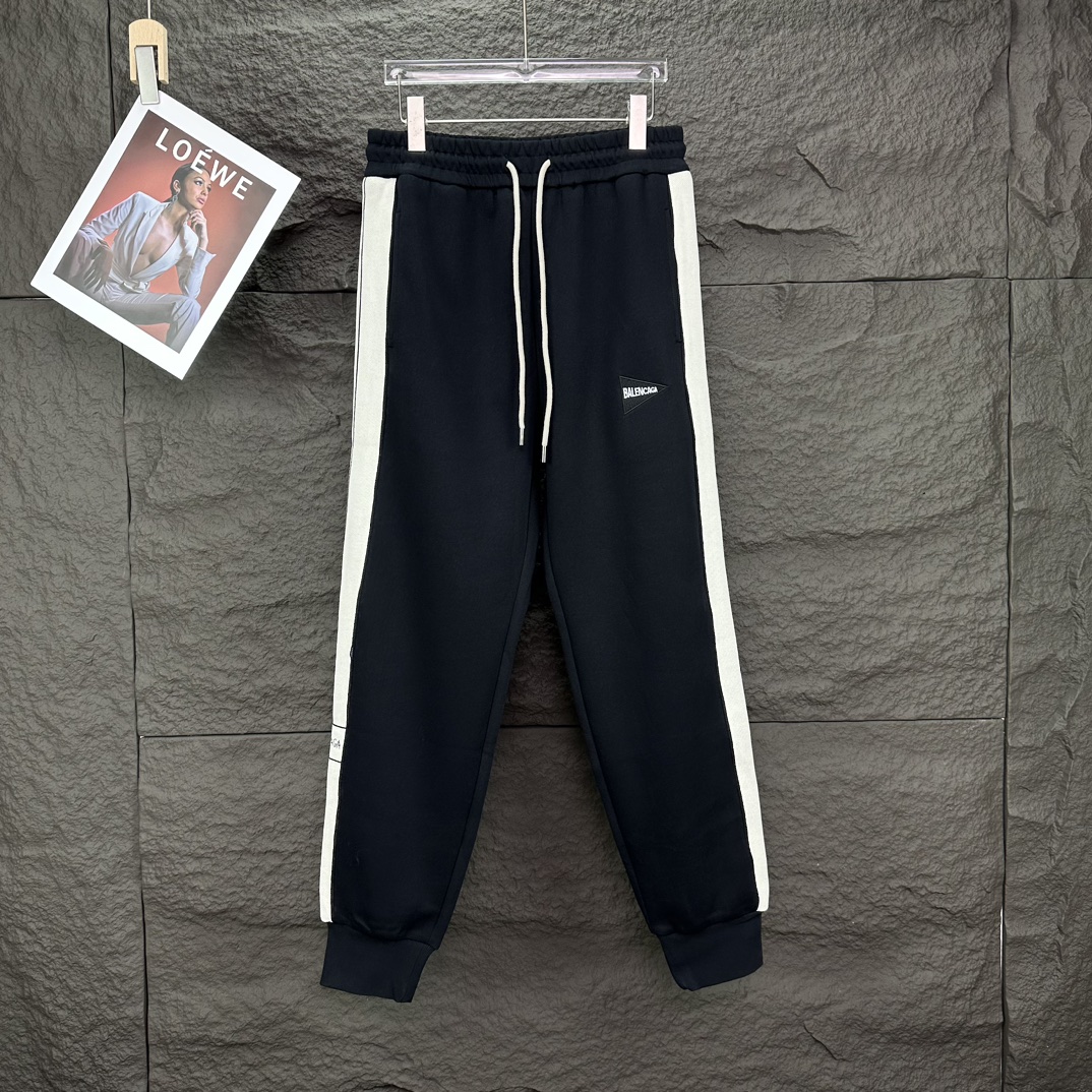 Palenciaga 2024 High-End Couple Pants: Custom Fabric, Embroidered Logo, Comfortable Hand Feel