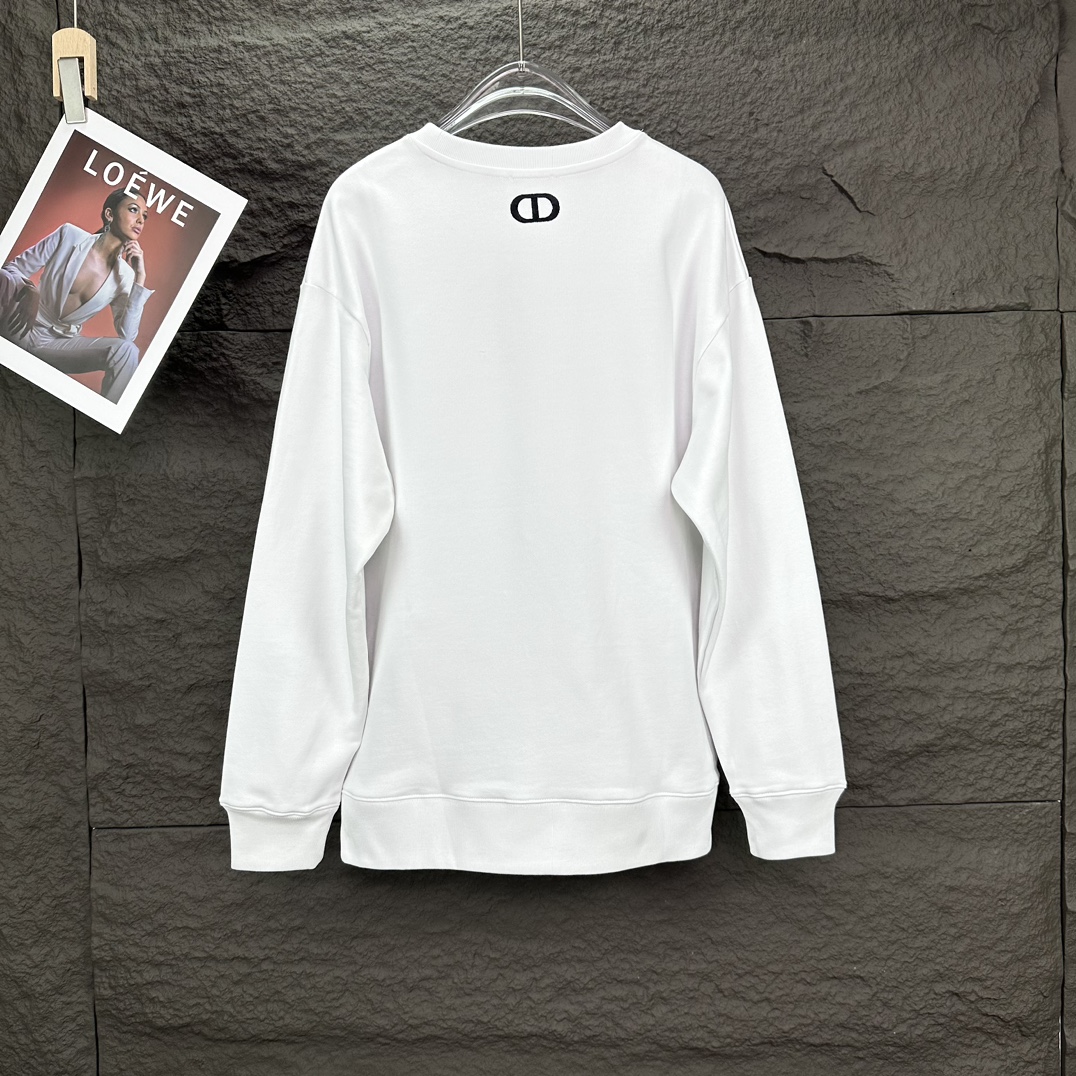DIORdio 2024 Embroidered Rabbit Map Twilight Collar Coat: High-End Fashion for Men and Women - 图片 2