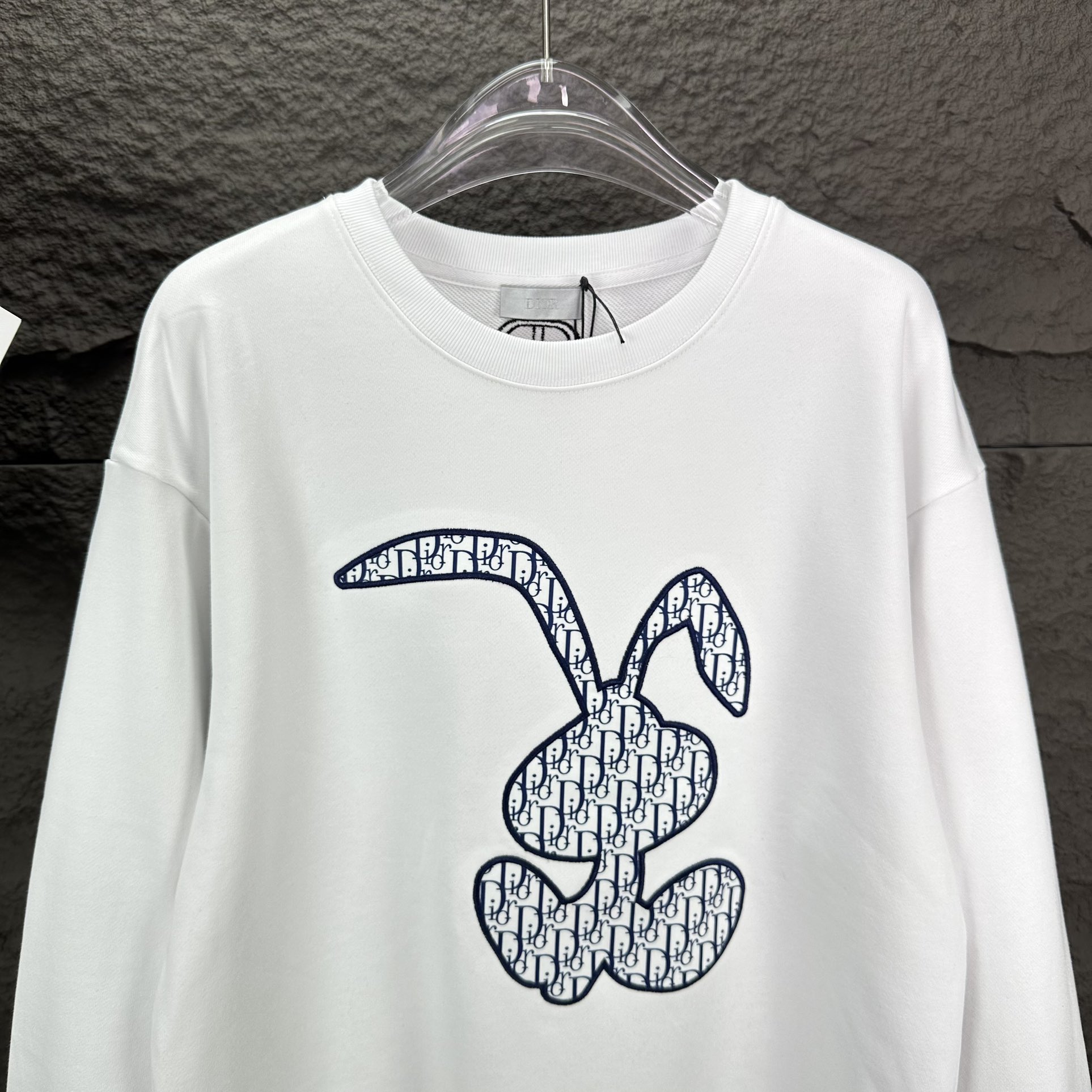 DIORdio 2024 Embroidered Rabbit Map Twilight Collar Coat: High-End Fashion for Men and Women - 图片 6