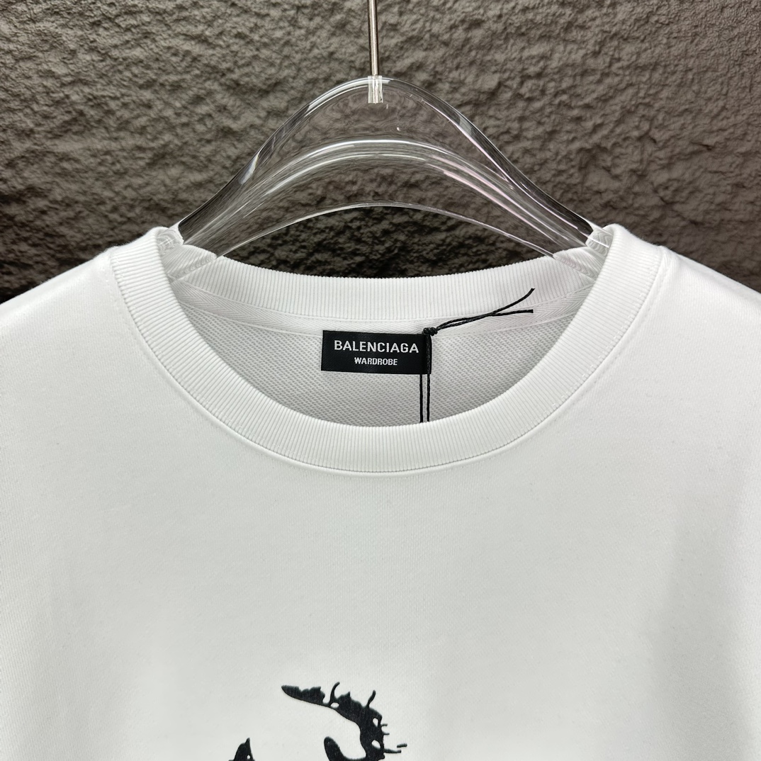 “High-End Palenciaga Parisian 2024 Logo Couple’s Round Collar Fashion Apparel” - 图片 3