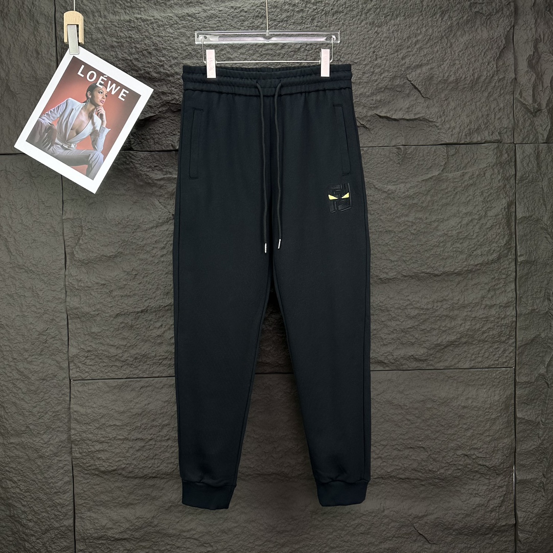 Pantalones largos de Fendi 2024 nuevo diseño, con bordado 🪡 de pequeño monstruo con ojos, para parejas. 🔥Alta calidad…