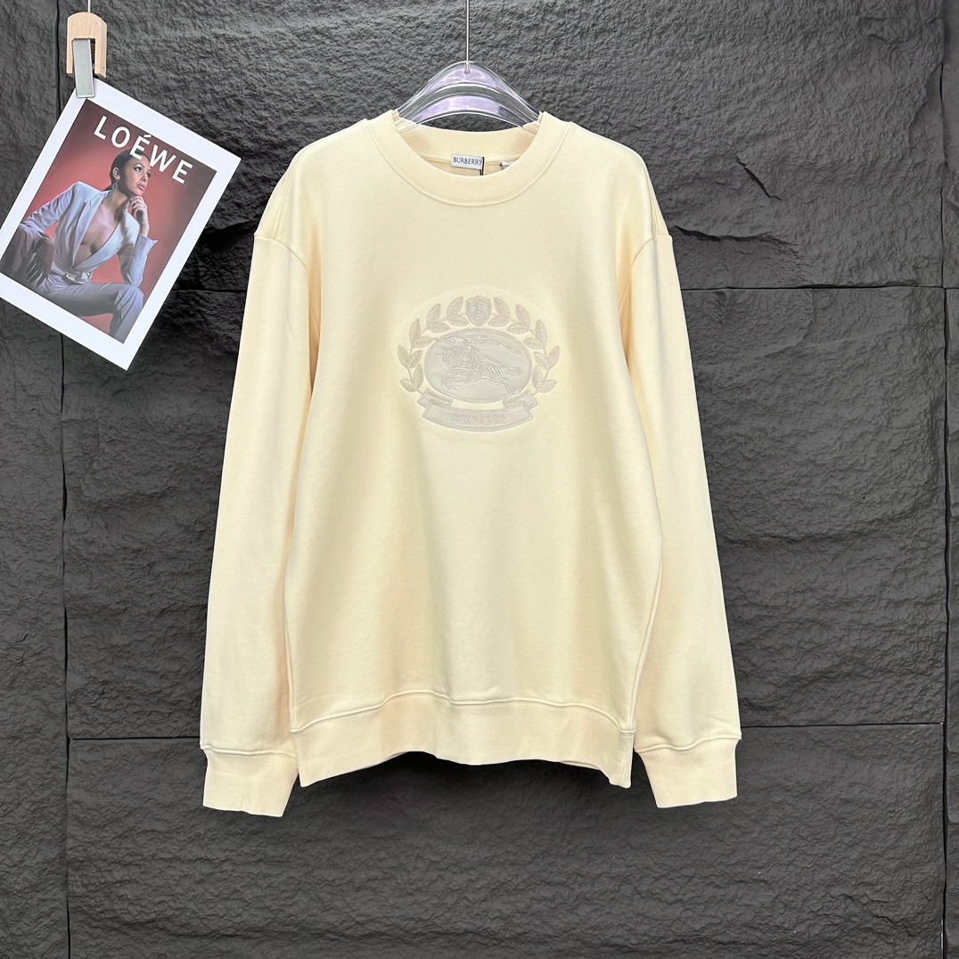 Burberry 2024 Nuevo Bordado 🪡logo Sudadera de Cuello Redondo para Parejas 🔥Versión Alta🔥Versión Alta🔥 Tejido Origin…