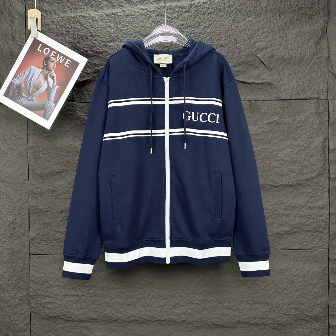 Gucci 2024 nuevo modelo, chaqueta con capucha y cremallera unisex con logotipo de letras 🔥alta versión🔥alta versión🔥…
