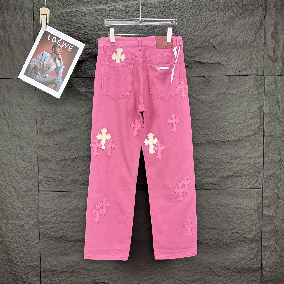 High-End Pink Couple Washed Jeans, 2025 Collection – Top Quality, Various Styles - 图片 2