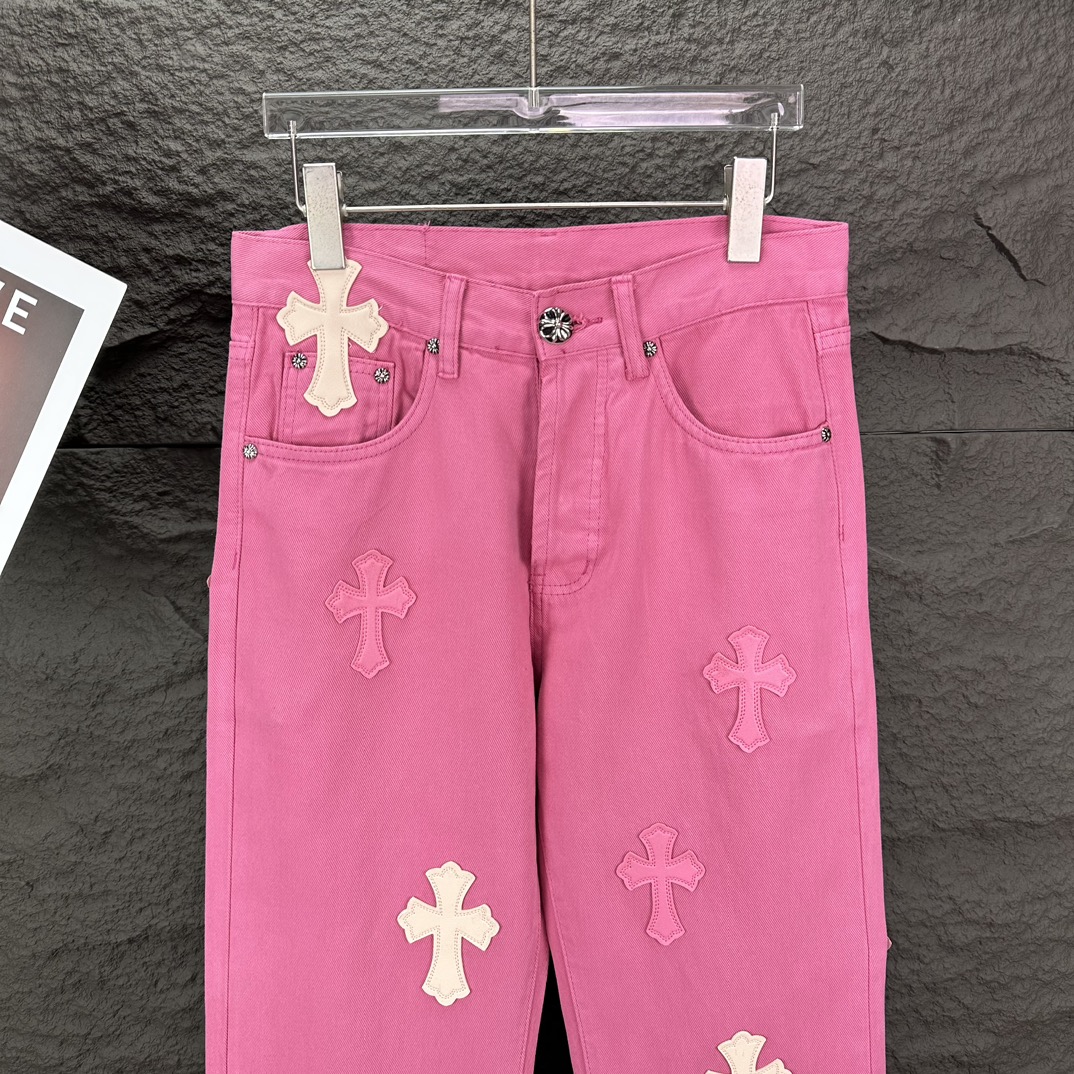 High-End Pink Couple Washed Jeans, 2025 Collection – Top Quality, Various Styles - 图片 7
