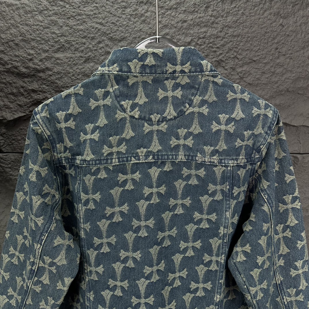 Chrome Hearts 克罗心2024新款提花满印logo 水洗牛仔外套