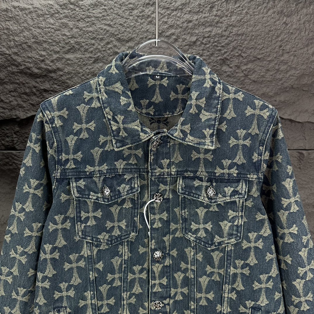 Chrome Hearts 克罗心2024新款提花满印logo 水洗牛仔外套