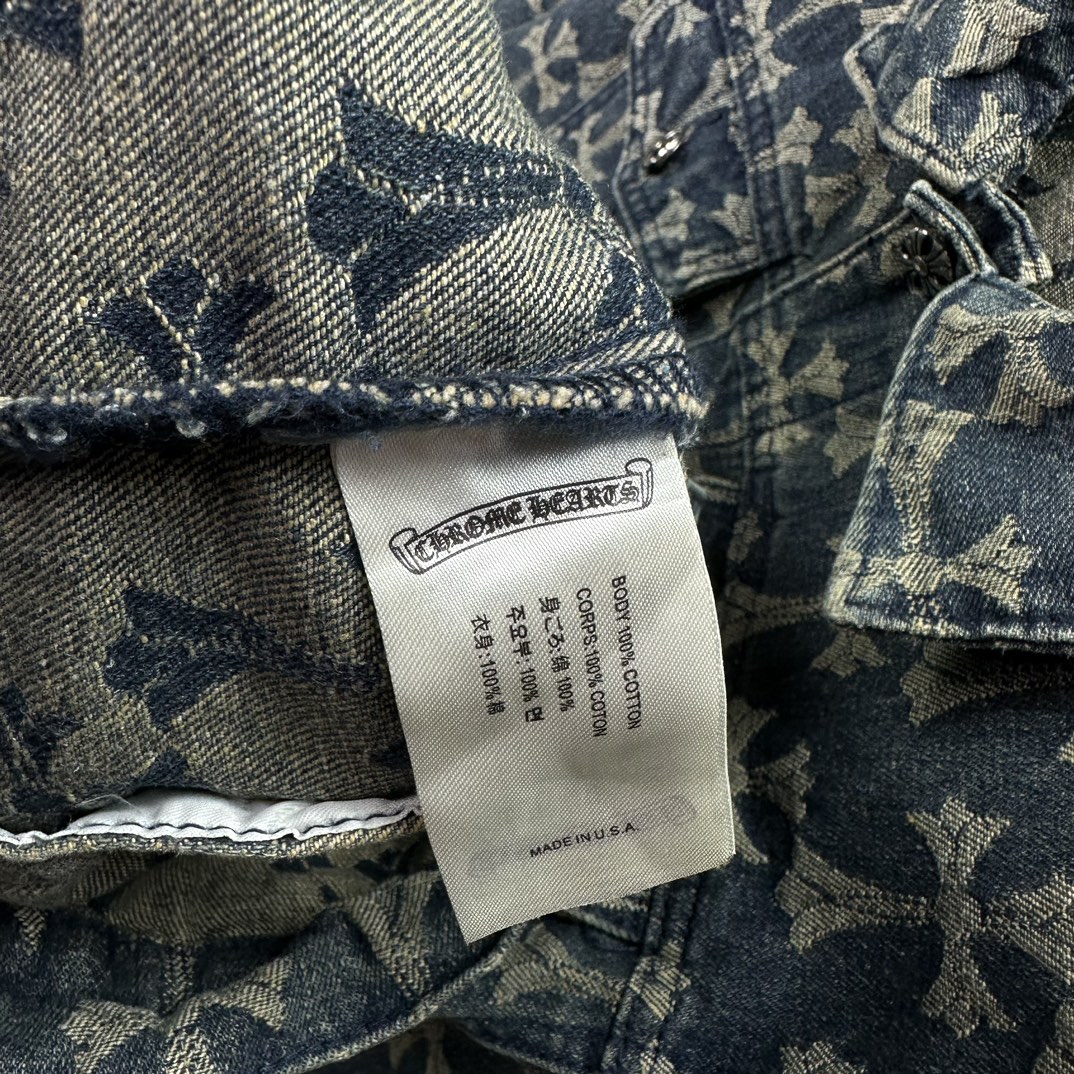 Chrome Hearts 克罗心2024新款提花满印logo 水洗牛仔外套