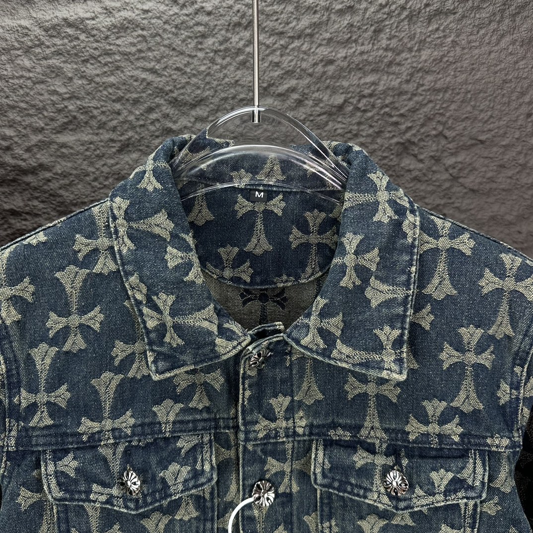 Chrome Hearts 克罗心2024新款提花满印logo 水洗牛仔外套