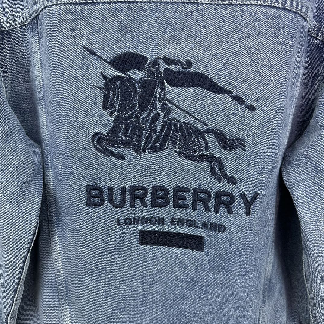 Burberry 巴宝莉2024新款刺绣战马字母logo 水洗牛仔外套