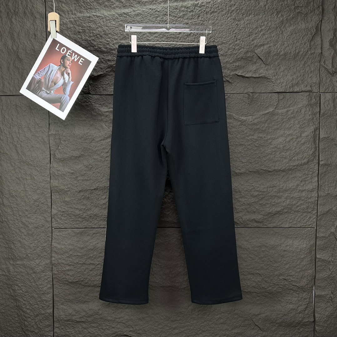 DR CÉLINE 2024 Embroidered Couple Pants: High-End Custom Fabric, Unisex, Black, S-XL - 图片 2