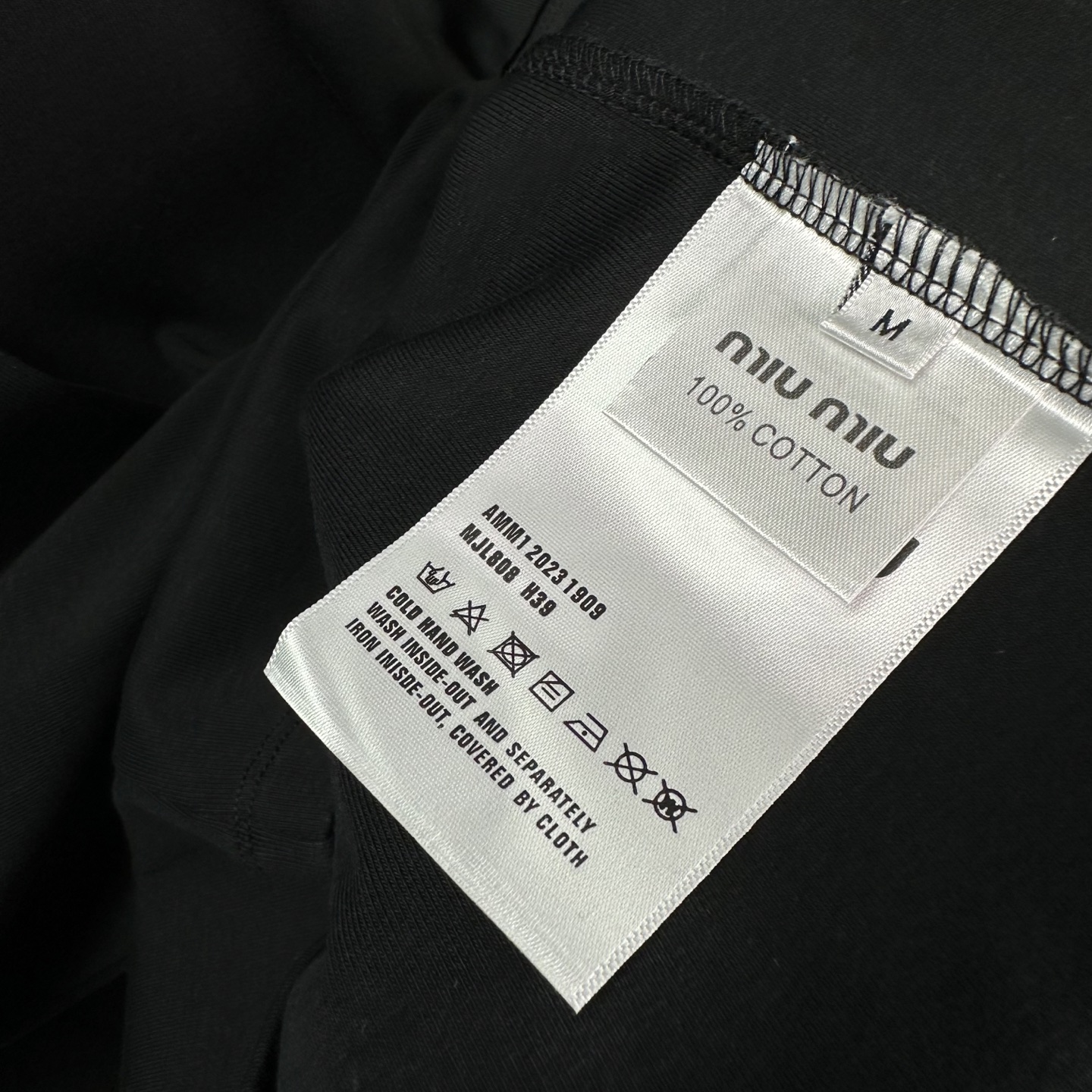 High-end MiU MiU 2025 Logo T-shirt with Embroidery – 242. - 图片 7