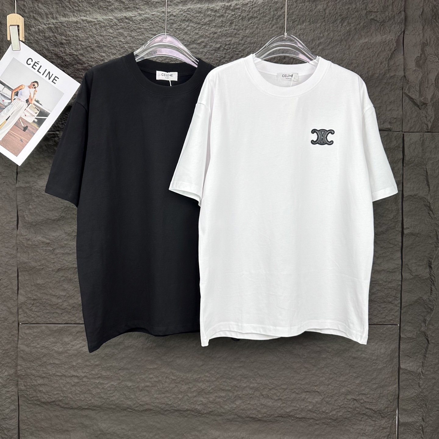 High-End 2025 Céline Embroidered Logo T-shirt for Couples: Luxury Fashion in 280g Cotton - 图片 9