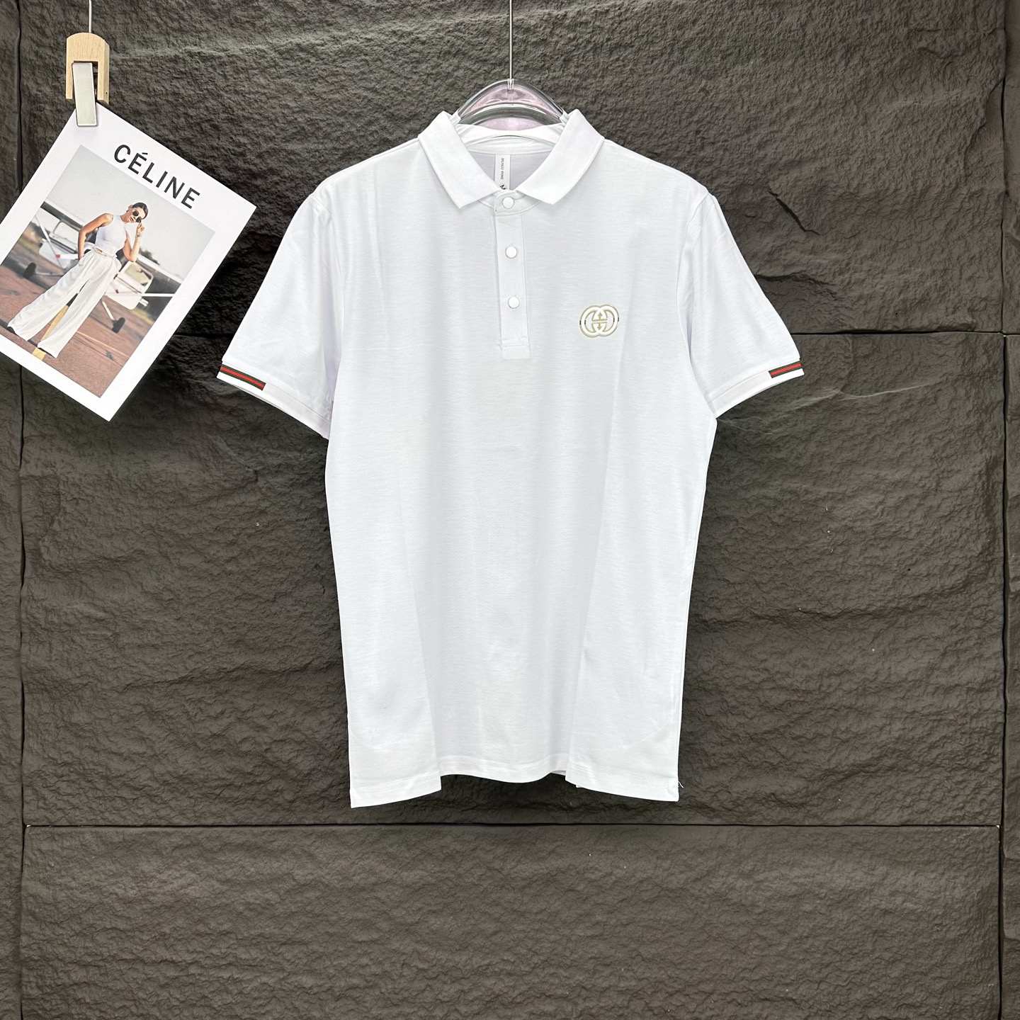 High-End 2025 Gucchi Chest Badge Shorts Polo: Premium Quality, Unisex Fashion - 图片 1