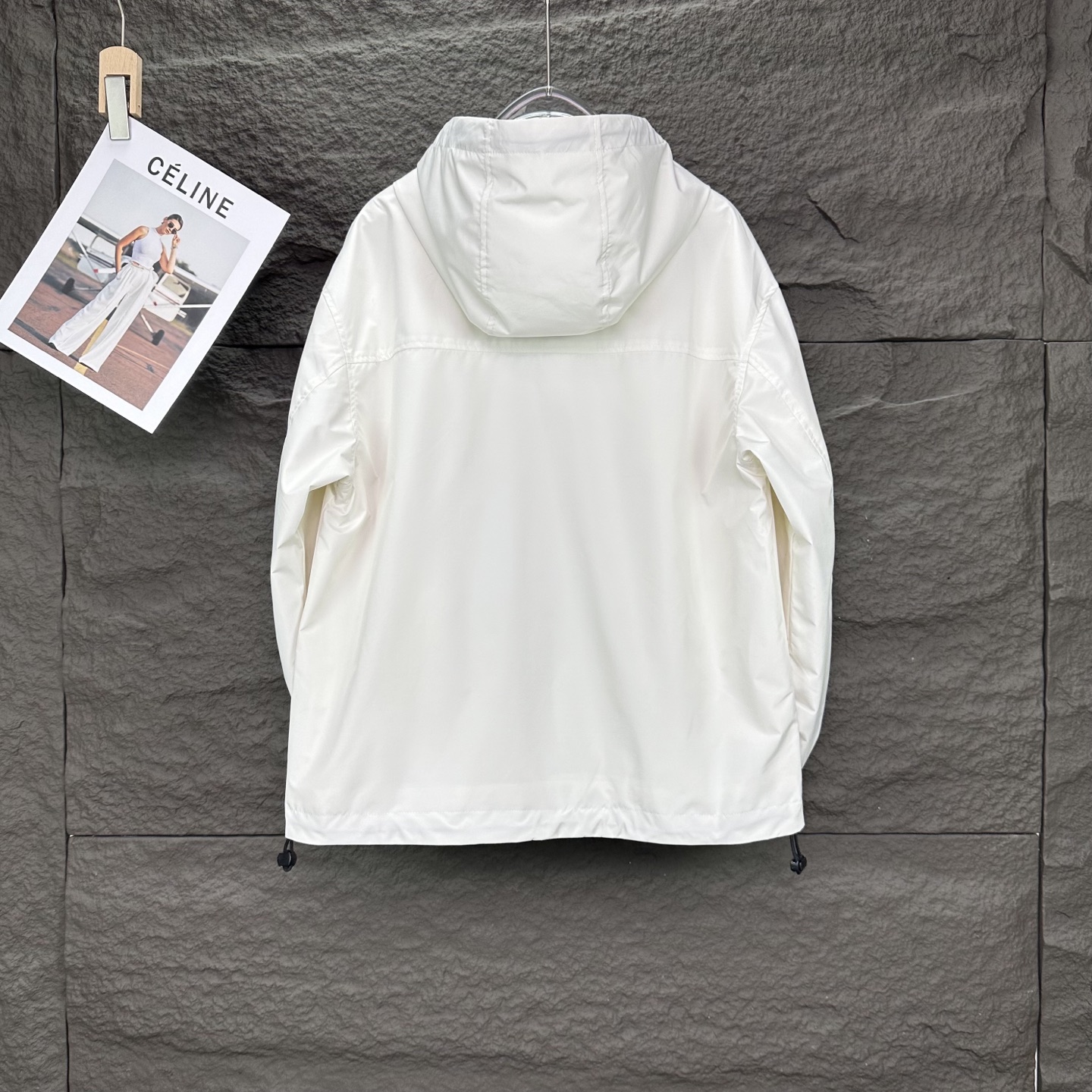 High-End Waterproof Hood Zipper Jacket with Reflecting Logo for Couples - 图片 2