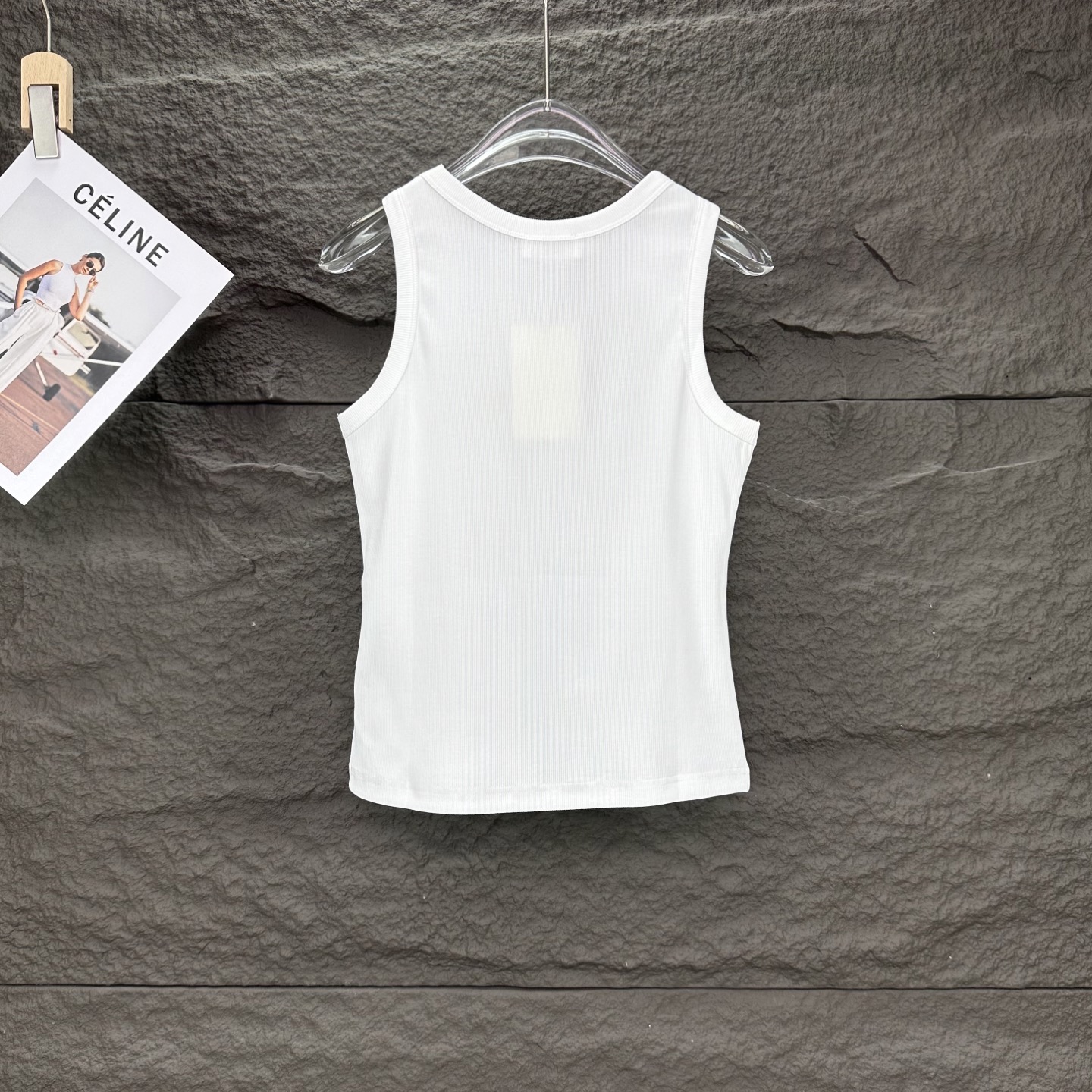 Céline 2025 Embroidery Vest: High-End Top Version, Premium Quality Cotton, Black/White, S-XL - 图片 2