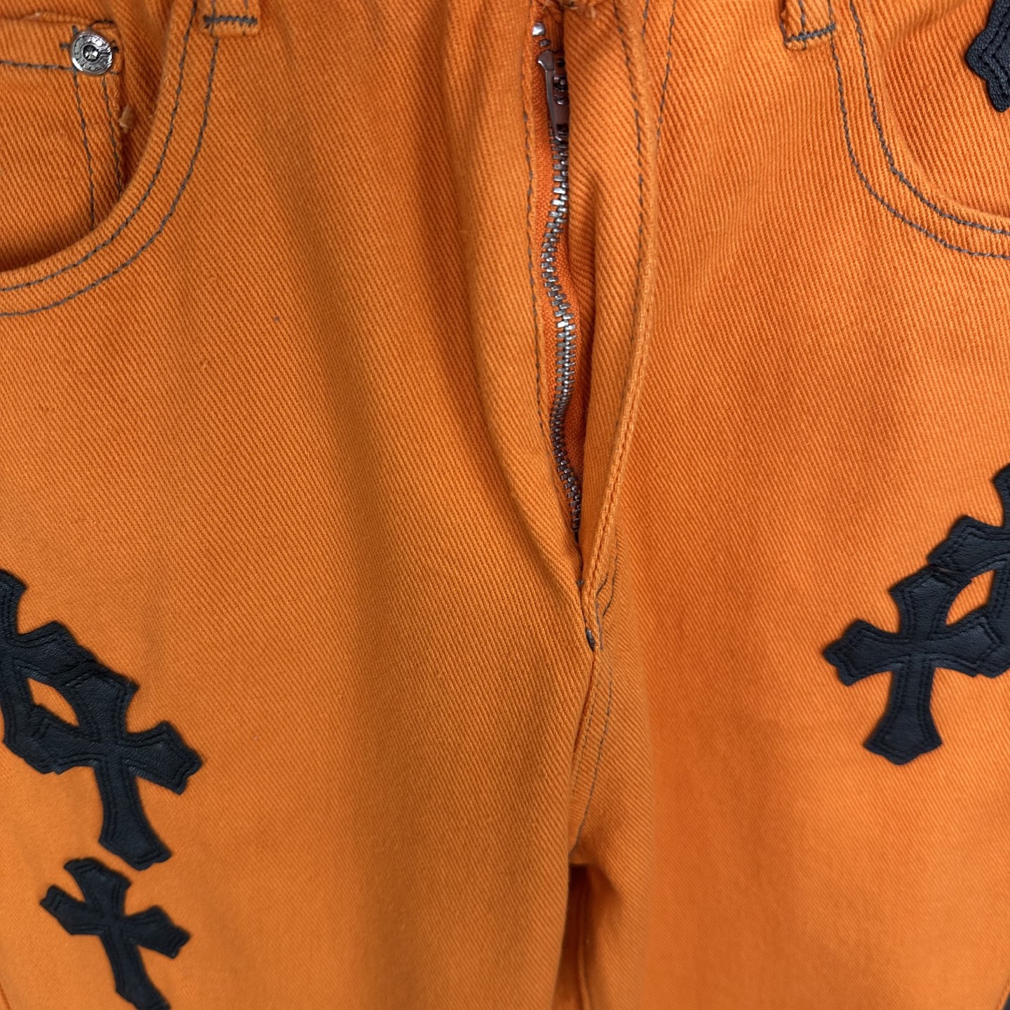 High-End 2025 Jeans: Top Quality, Unique Design, Water-Washed Styles, Orange Color. - 图片 6
