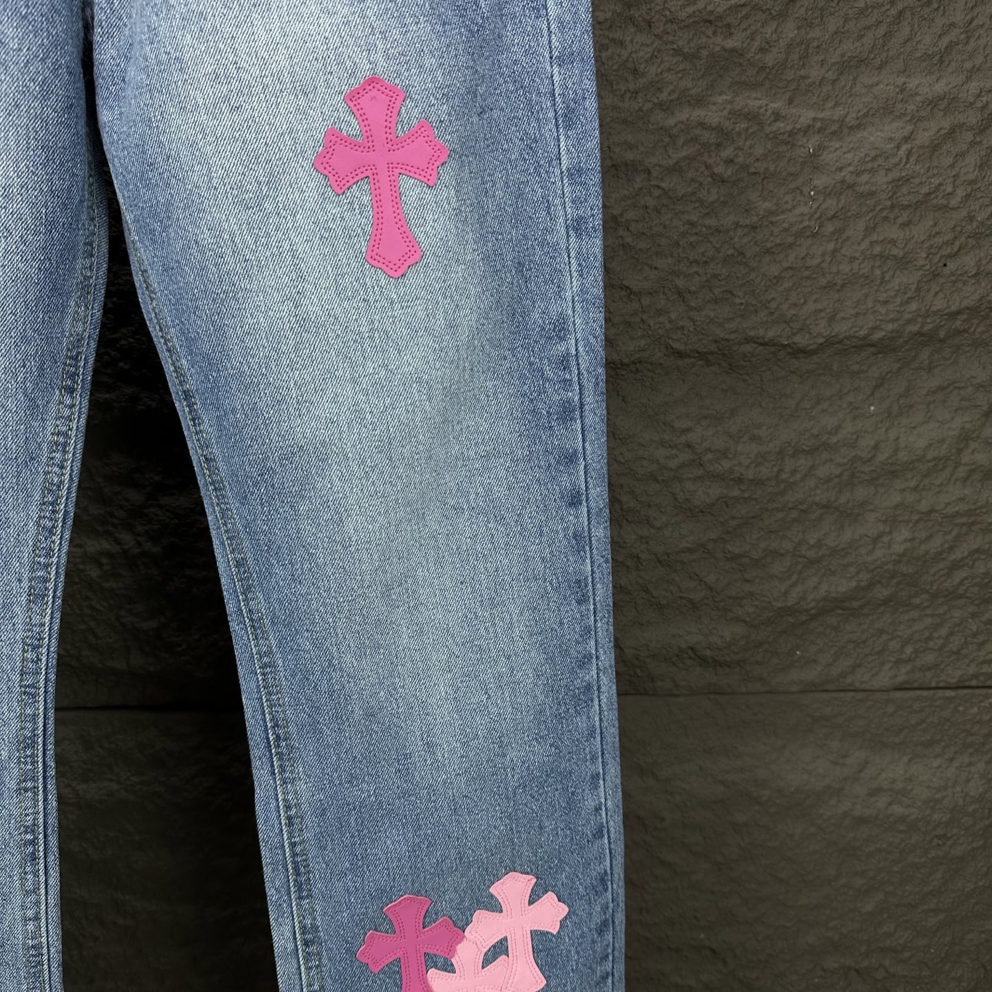 High-End 2025 Pink Cross-Crossing Couple Jeans: Top Quality, Various Styles, Size Options - 图片 9