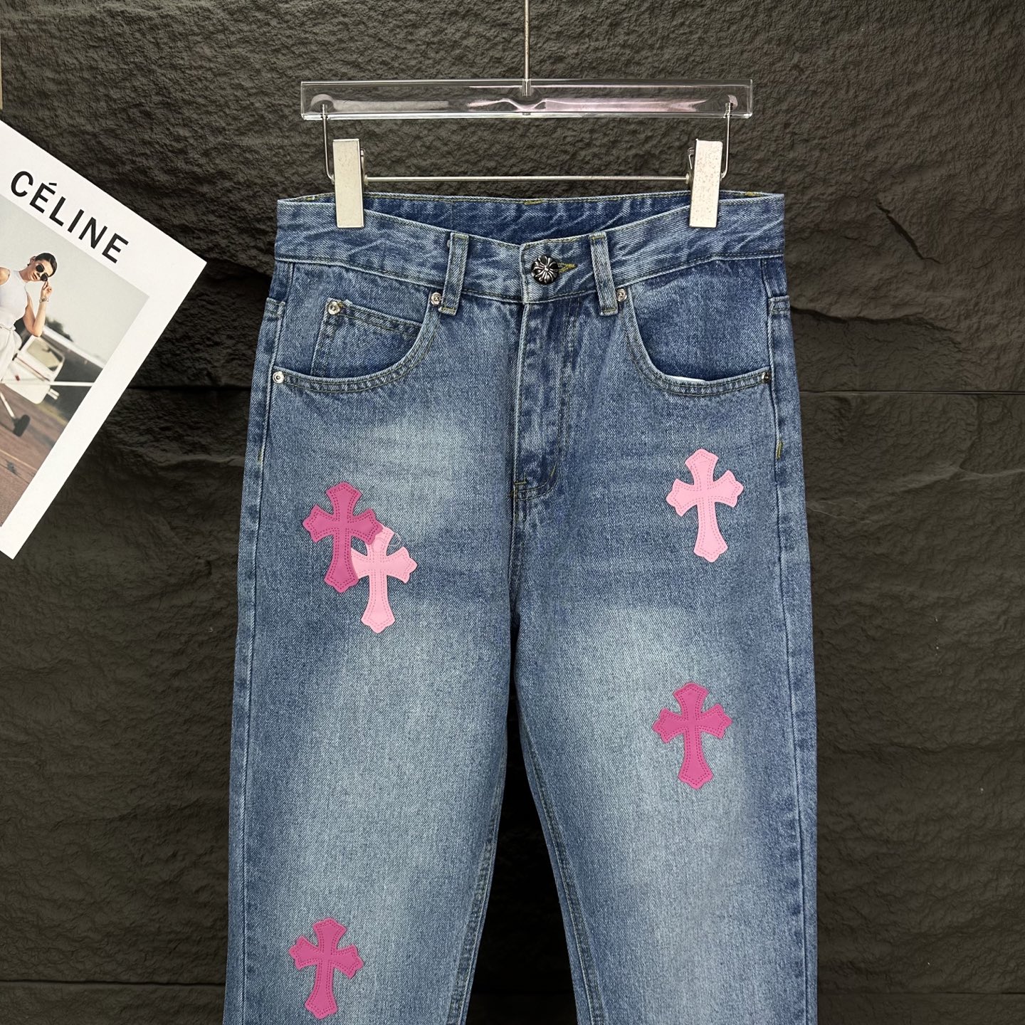 High-End 2025 Pink Cross-Crossing Couple Jeans: Top Quality, Various Styles, Size Options - 图片 6