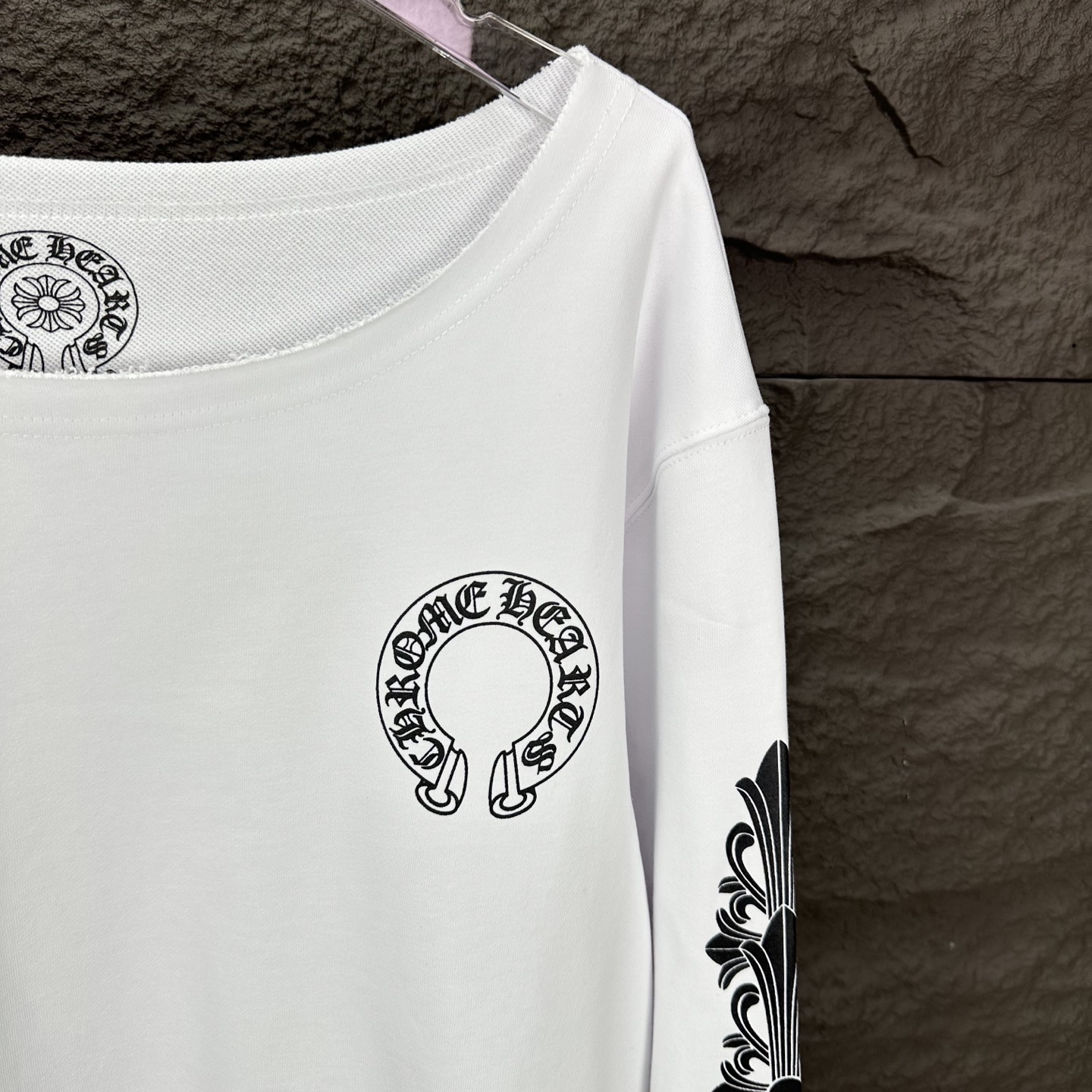 Chrome Hearts 克罗心2025新款梵文马蹄logo低领长袖卫衣