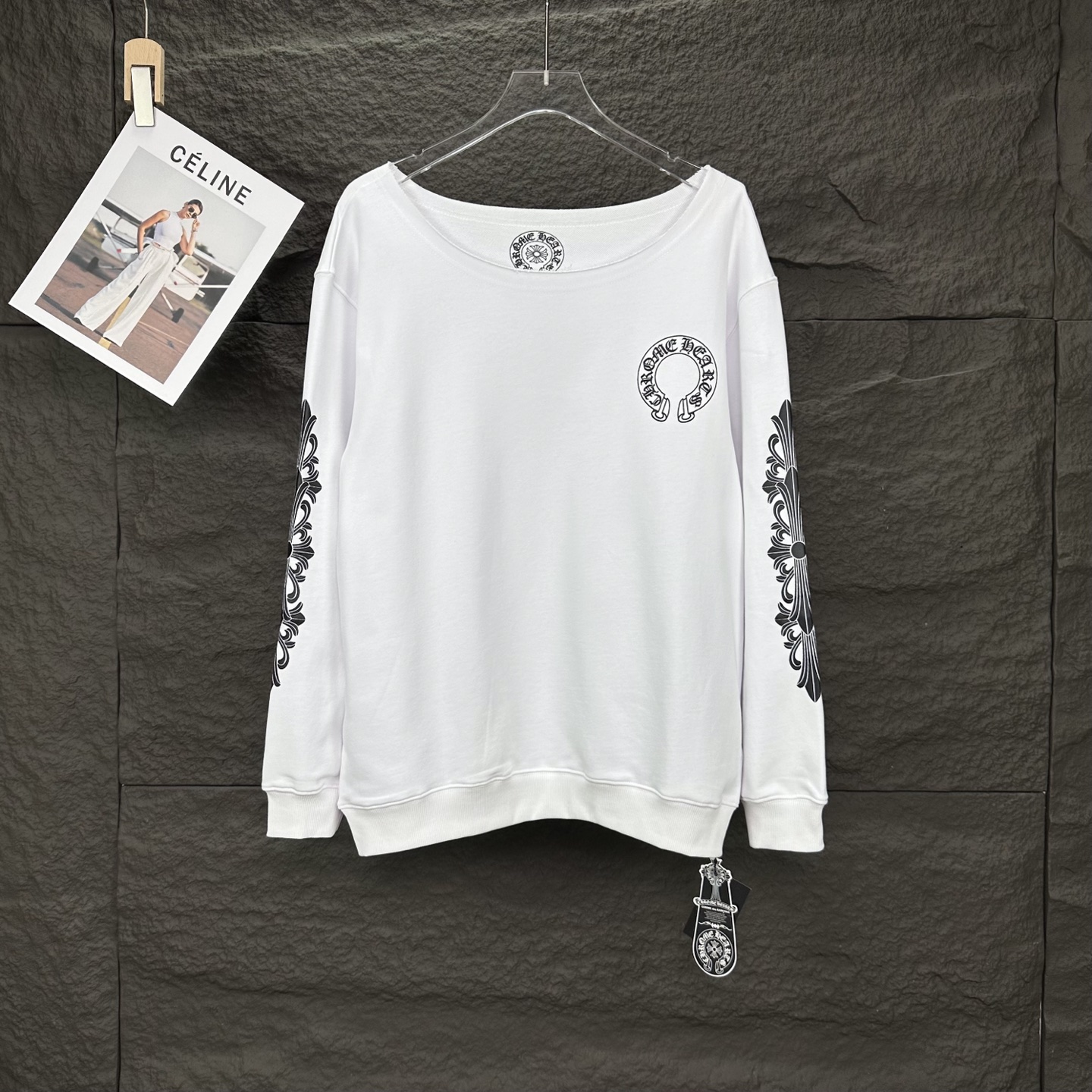 Chrome Hearts 克罗心2025新款梵文马蹄logo低领长袖卫衣