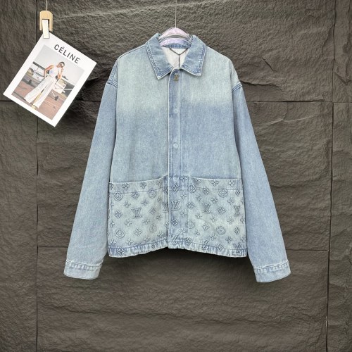 Louis Vuitton 2025 Vintage Big Pocket Embossed Logo Denim Jacket Unisex 1 Louis Vuitton 2025 Vintage Big Pocket Embossed Logo Denim Jacket Unisex