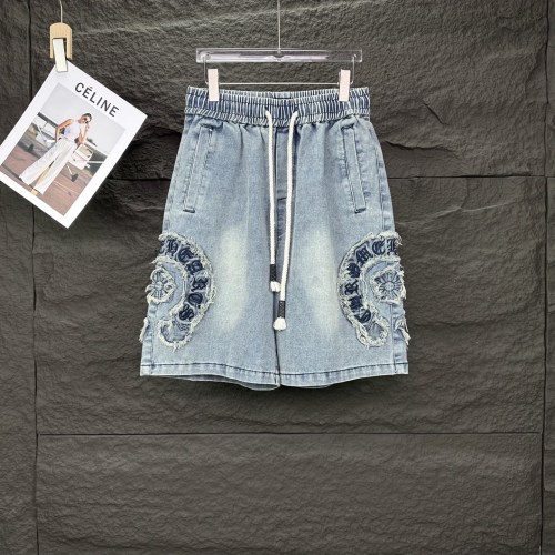 Chrome Hearts Denim Shorts with Horseshoe Embroidery - High Quality, Stylish 1 Chrome Hearts Denim Shorts with Horseshoe Embroidery – High Quality, Stylish