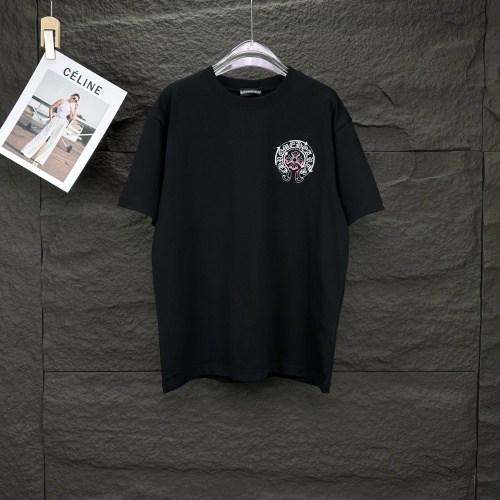 Chrome Hearts Camiseta de Manga Corta con Logo Bordado Unisex, Moda 2025 1 Chrome Hearts Camiseta de Manga Corta con Logo Bordado Unisex, Moda 2025