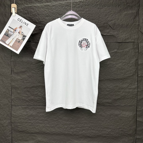 Chrome Hearts חולצת טי שירט יוניסקס עם לוגו רקום, שרוול קצר מכותנה 1 Chrome Hearts חולצת טי שירט יוניסקס עם לוגו רקום, שרוול קצר מכותנה