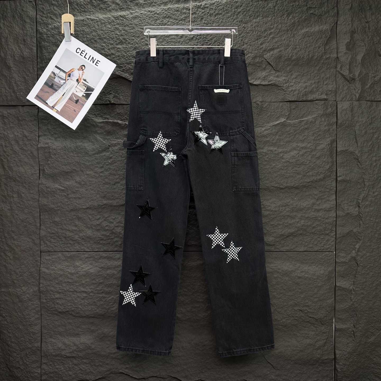 Chrome Hearts 克罗心2025新款伐木五角星拼皮 水洗牛仔裤