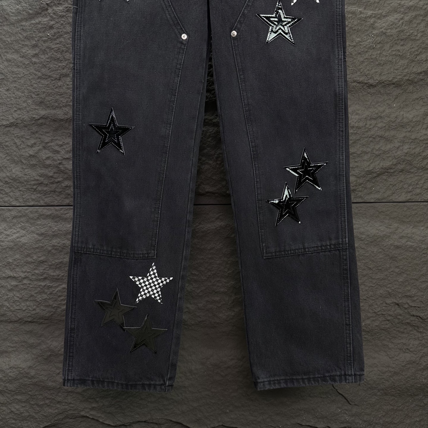 Chrome Hearts 克罗心2025新款伐木五角星拼皮 水洗牛仔裤