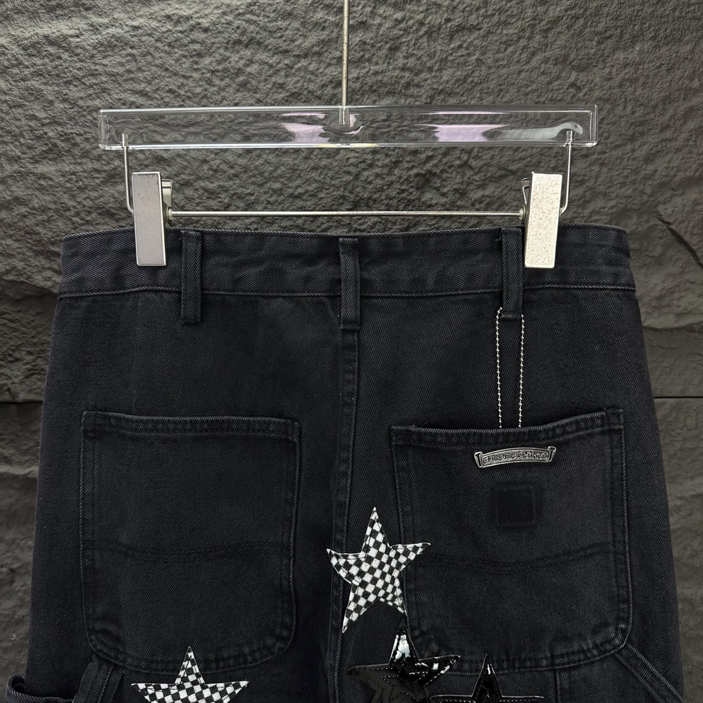 Chrome Hearts 克罗心2025新款伐木五角星拼皮 水洗牛仔裤