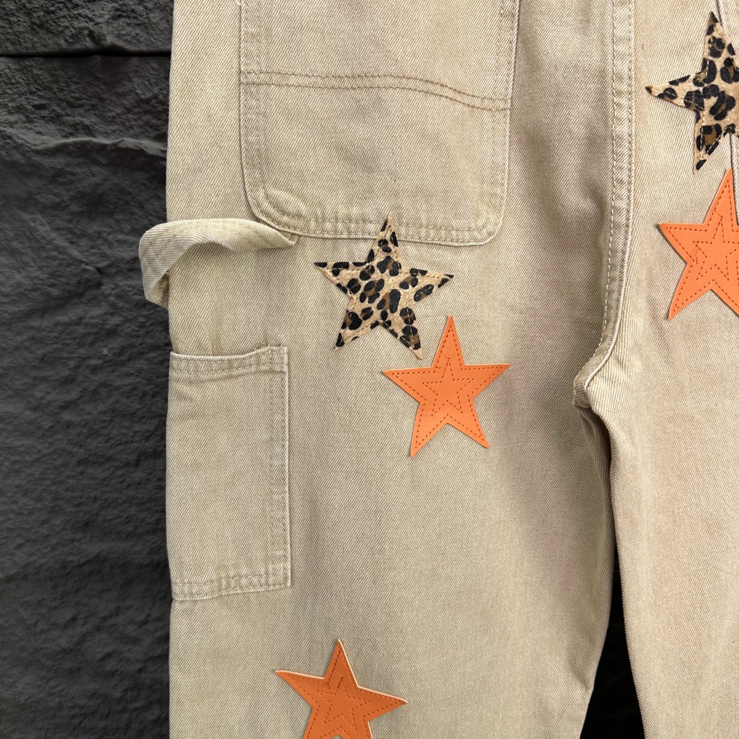 Chrome Hearts 克罗心2025新款伐木五角星拼皮 水洗牛仔裤