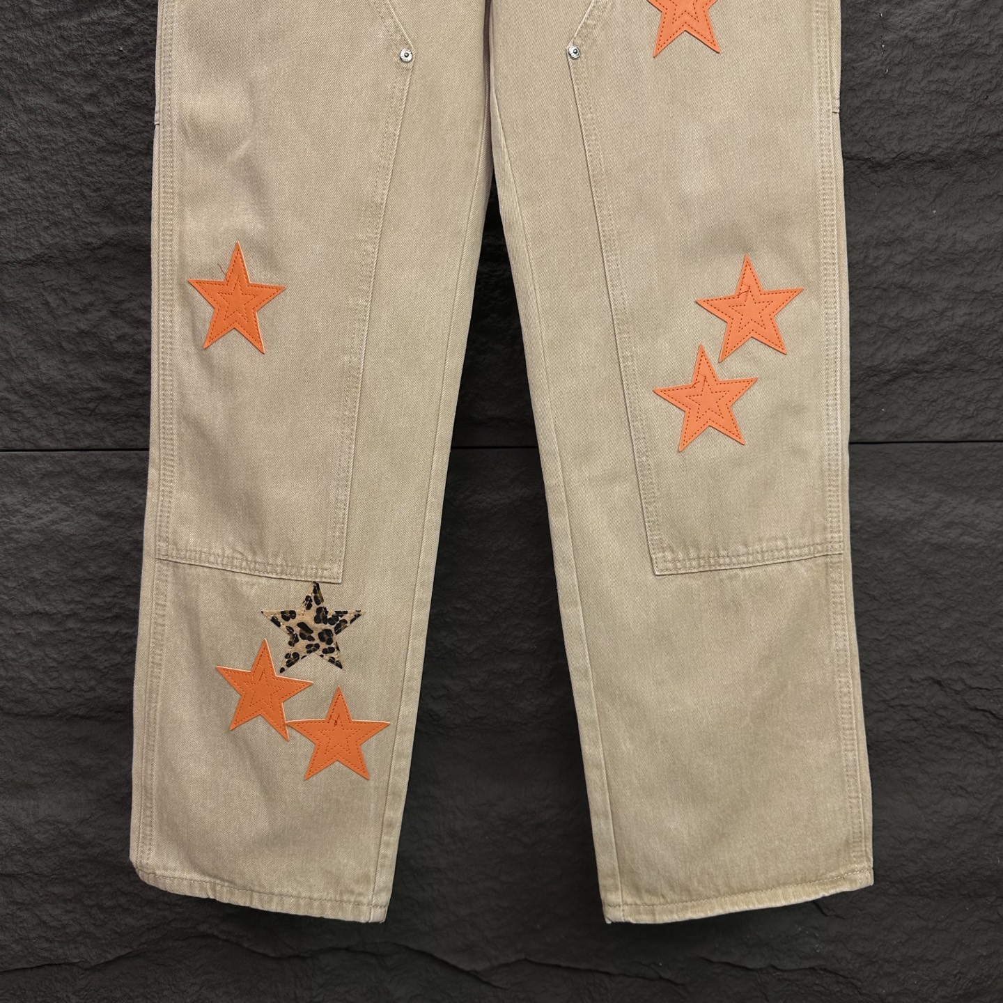 Chrome Hearts 克罗心2025新款伐木五角星拼皮 水洗牛仔裤