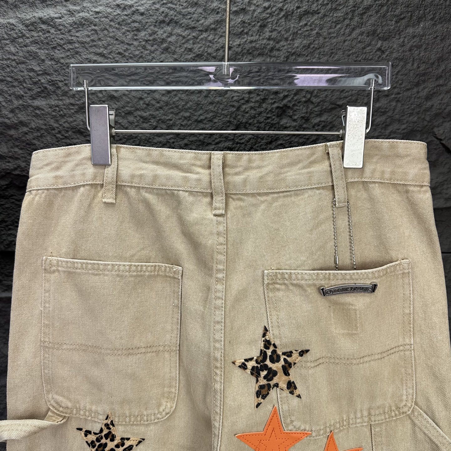 Chrome Hearts 克罗心2025新款伐木五角星拼皮 水洗牛仔裤
