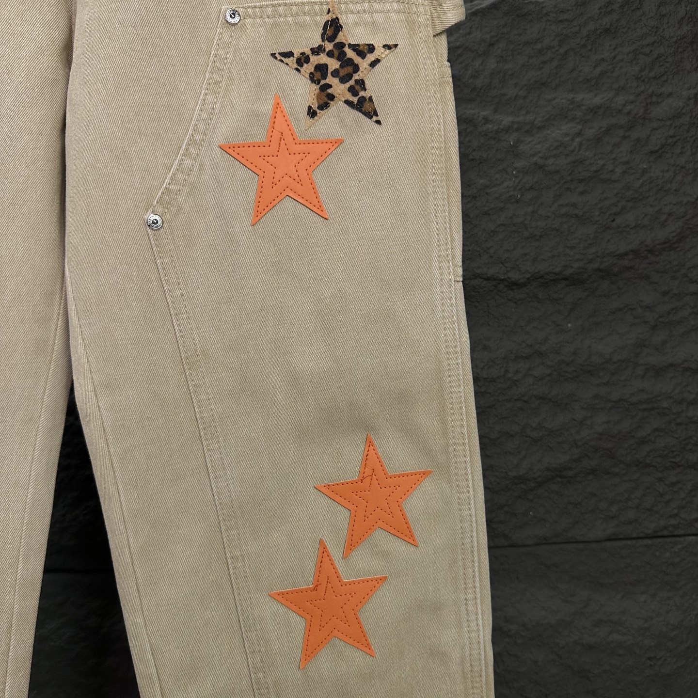 Chrome Hearts 克罗心2025新款伐木五角星拼皮 水洗牛仔裤