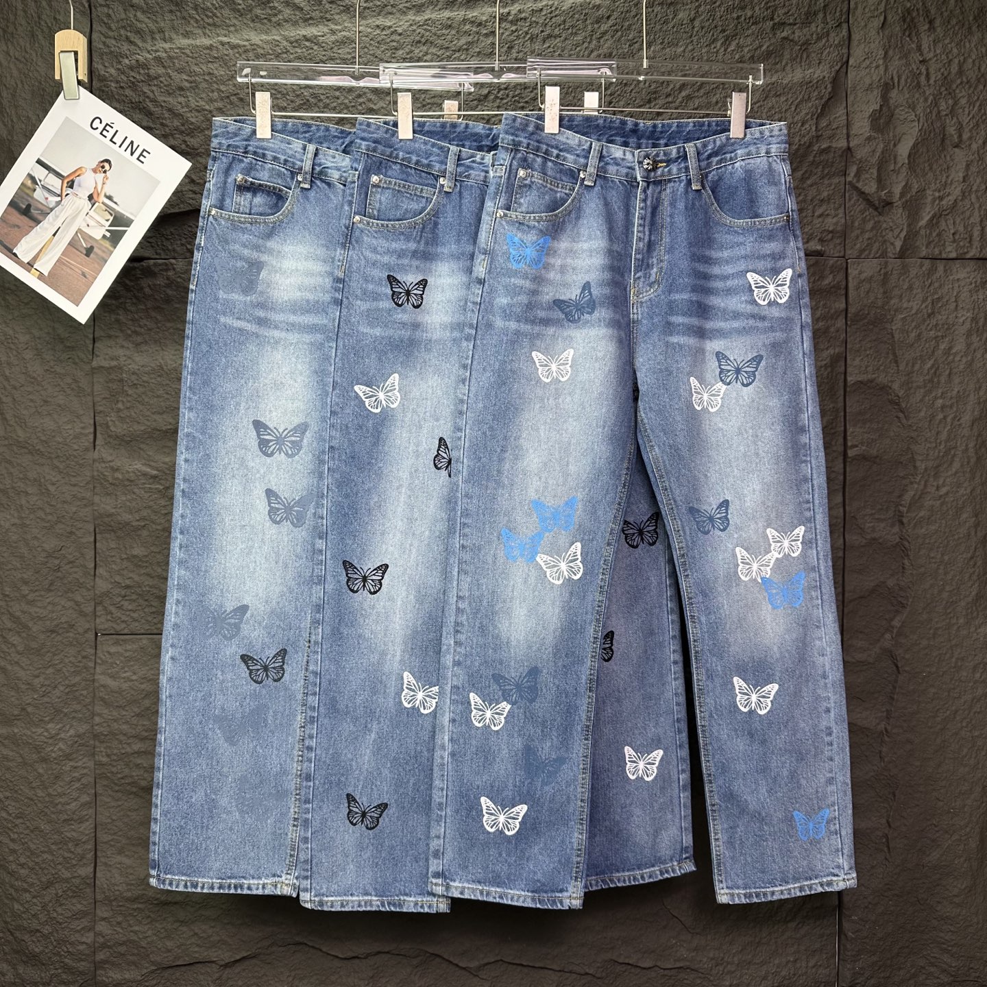 Chrome Hearts 克罗心2025新款单色蝴蝶 水洗宽松牛仔裤