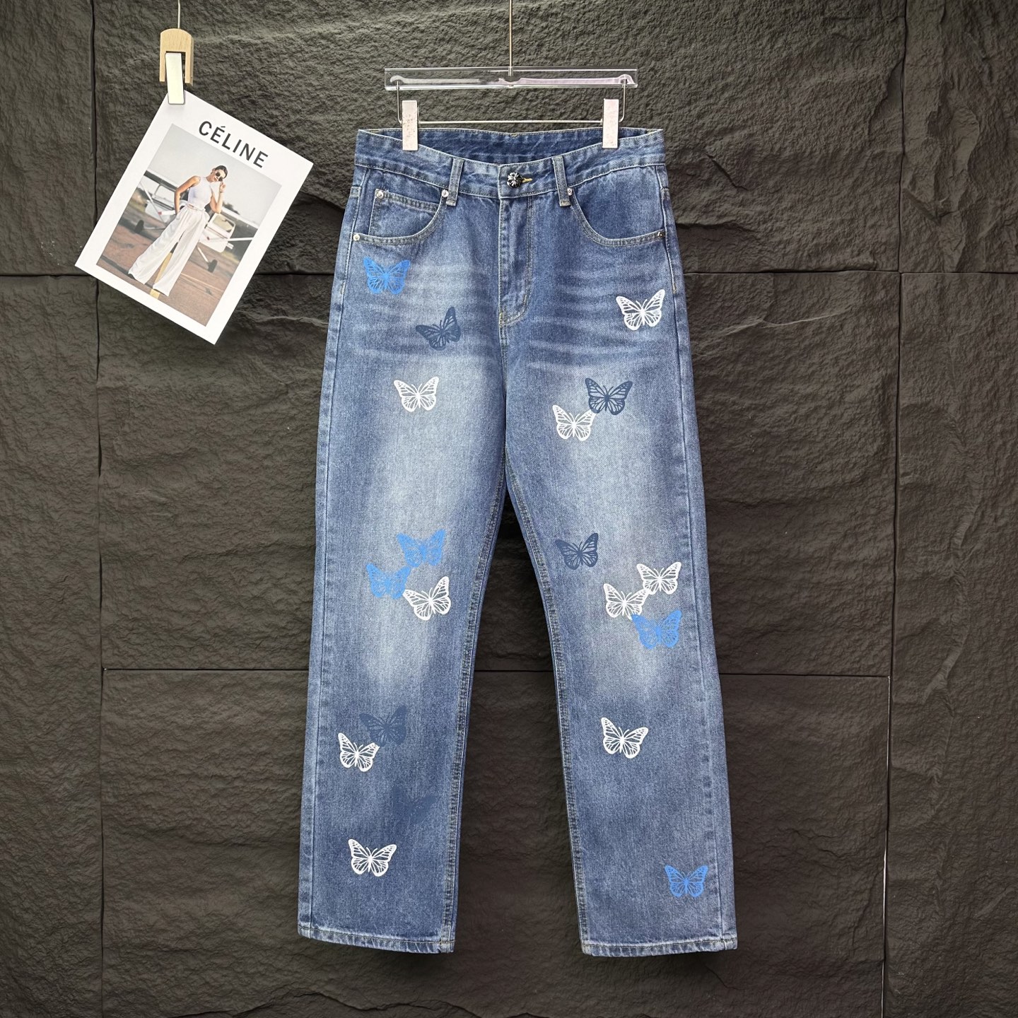Chrome Hearts 克罗心2025新款三色蝴蝶 水洗宽松牛仔裤