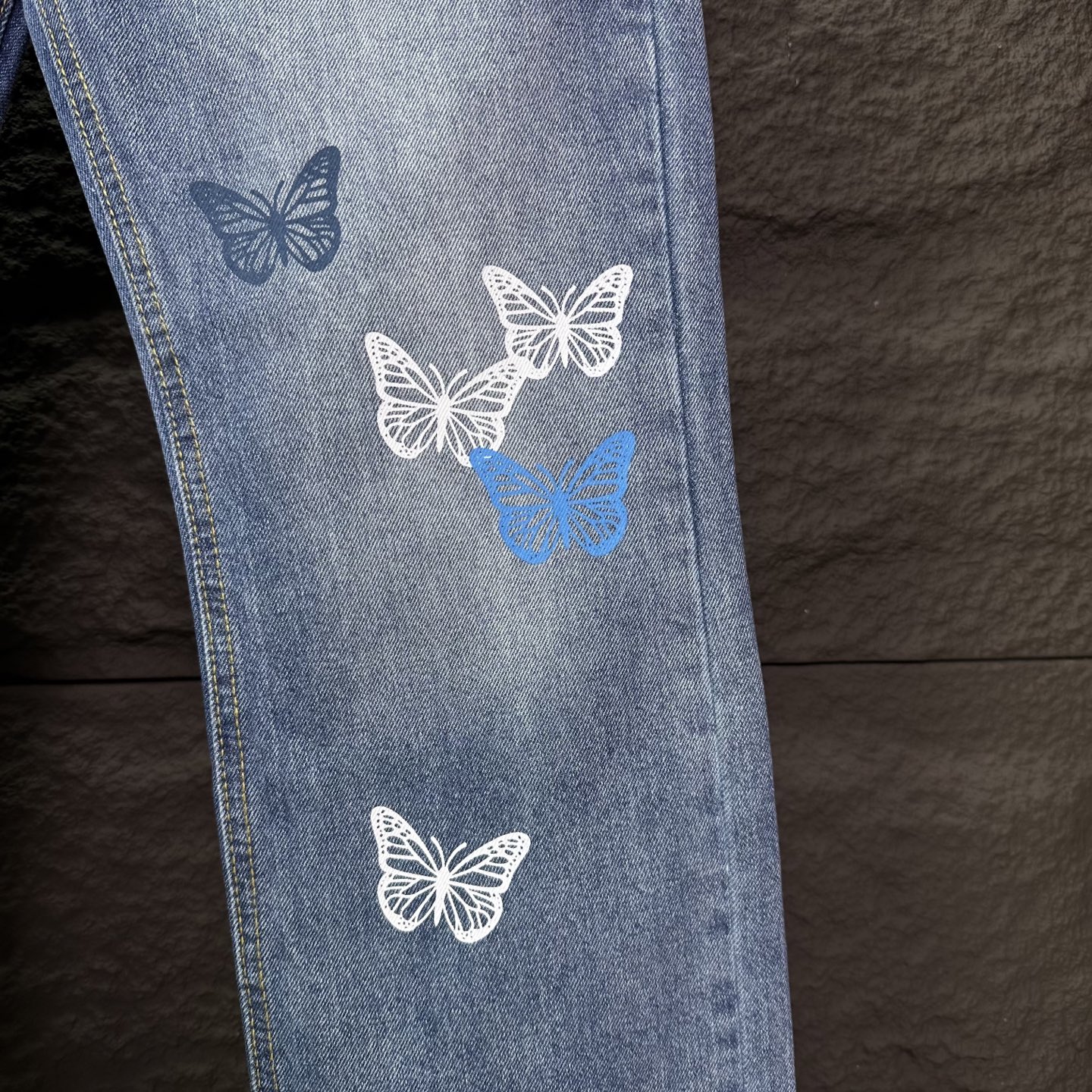 Chrome Hearts 克罗心2025新款三色蝴蝶 水洗宽松牛仔裤