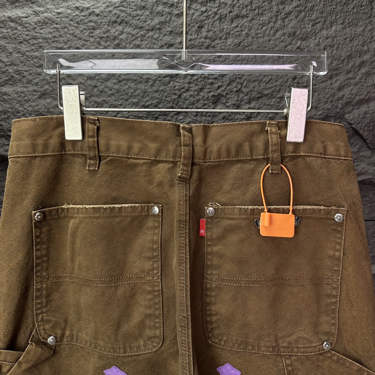 Chrome Hearts 克罗心2025新款工装伐木紫色十字架拼皮 宽松牛仔裤
