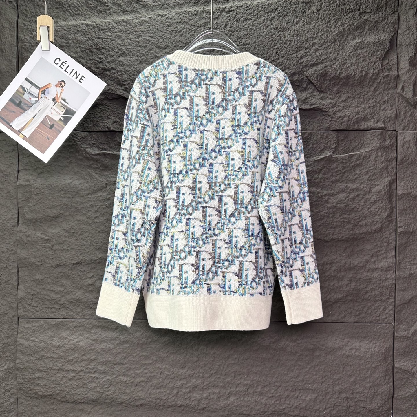 （顶级版本）迪奥2025新款提花满印logo情侣款针织圆领毛衣🔥高版本🔥高版本🔥32支羊毛混纺材质，亲肤