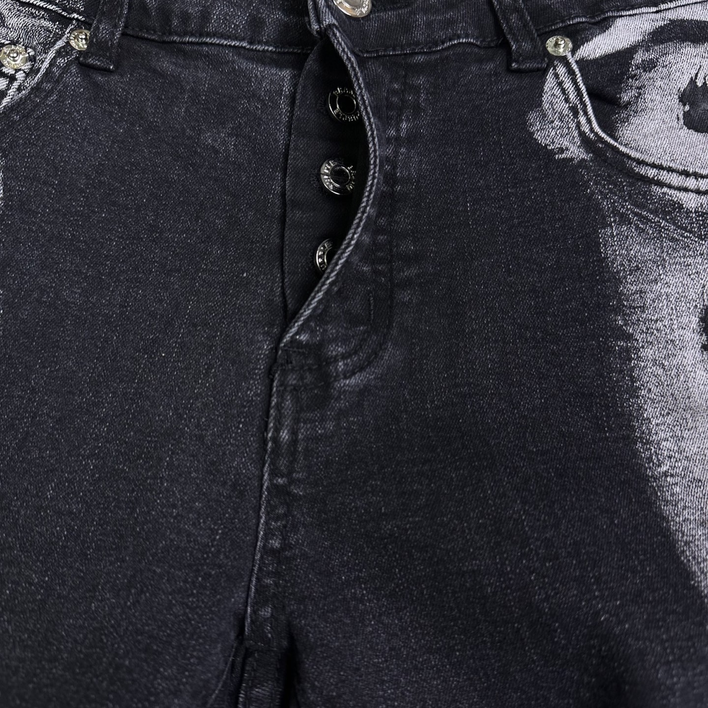 PURPLE BRAND 2025新款重工撞色泼墨情侣款水洗宽松微喇牛仔裤 🔥高版本🔥高版本🔥顶级天花板