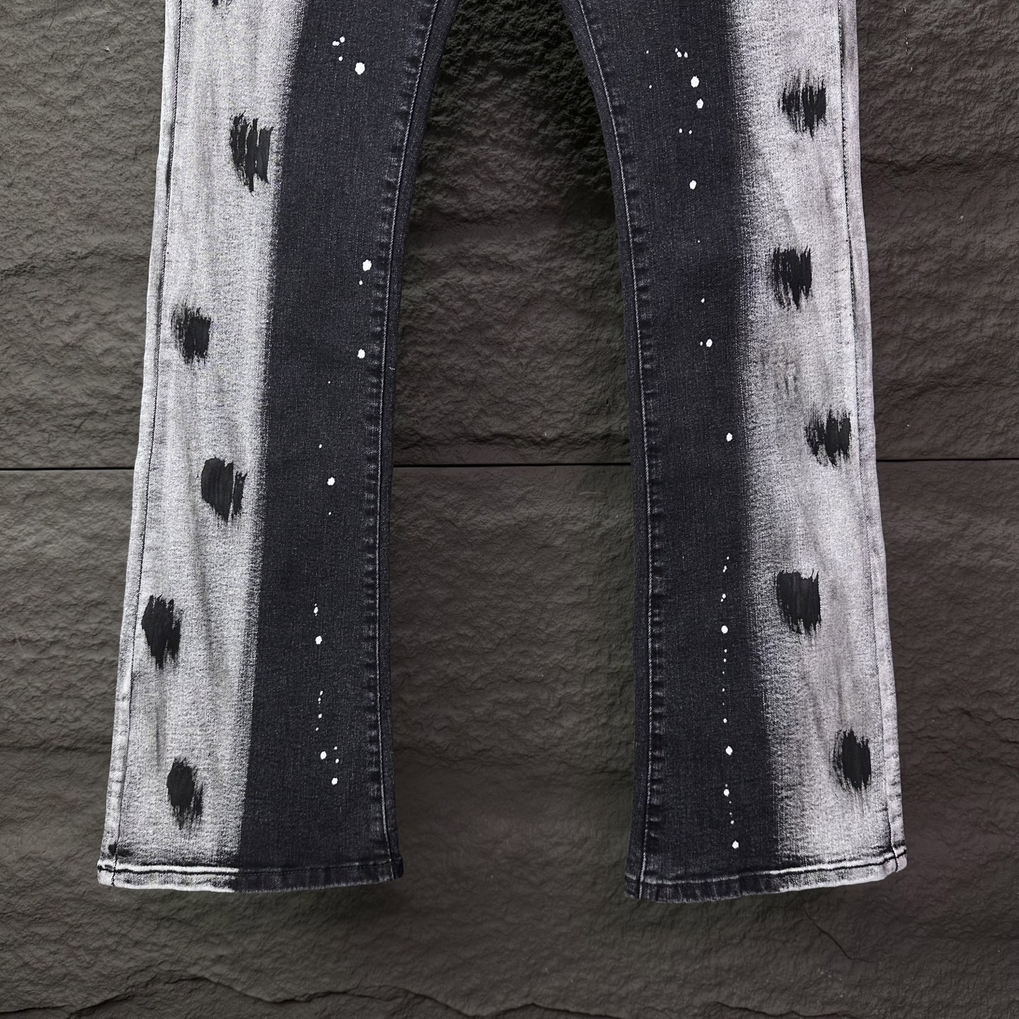 PURPLE BRAND 2025新款重工撞色泼墨情侣款水洗宽松微喇牛仔裤 🔥高版本🔥高版本🔥顶级天花板