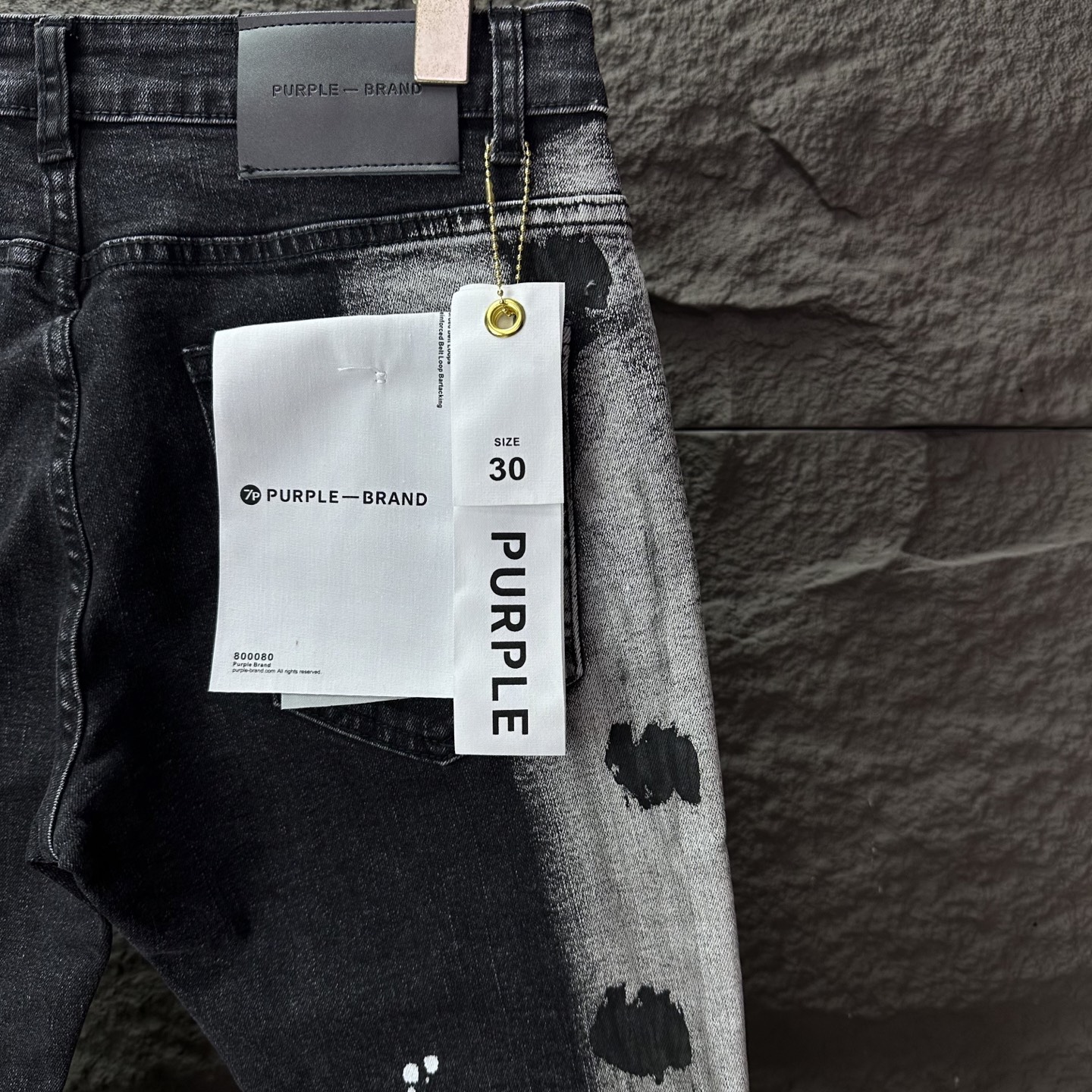 PURPLE BRAND 2025新款重工撞色泼墨情侣款水洗宽松微喇牛仔裤 🔥高版本🔥高版本🔥顶级天花板