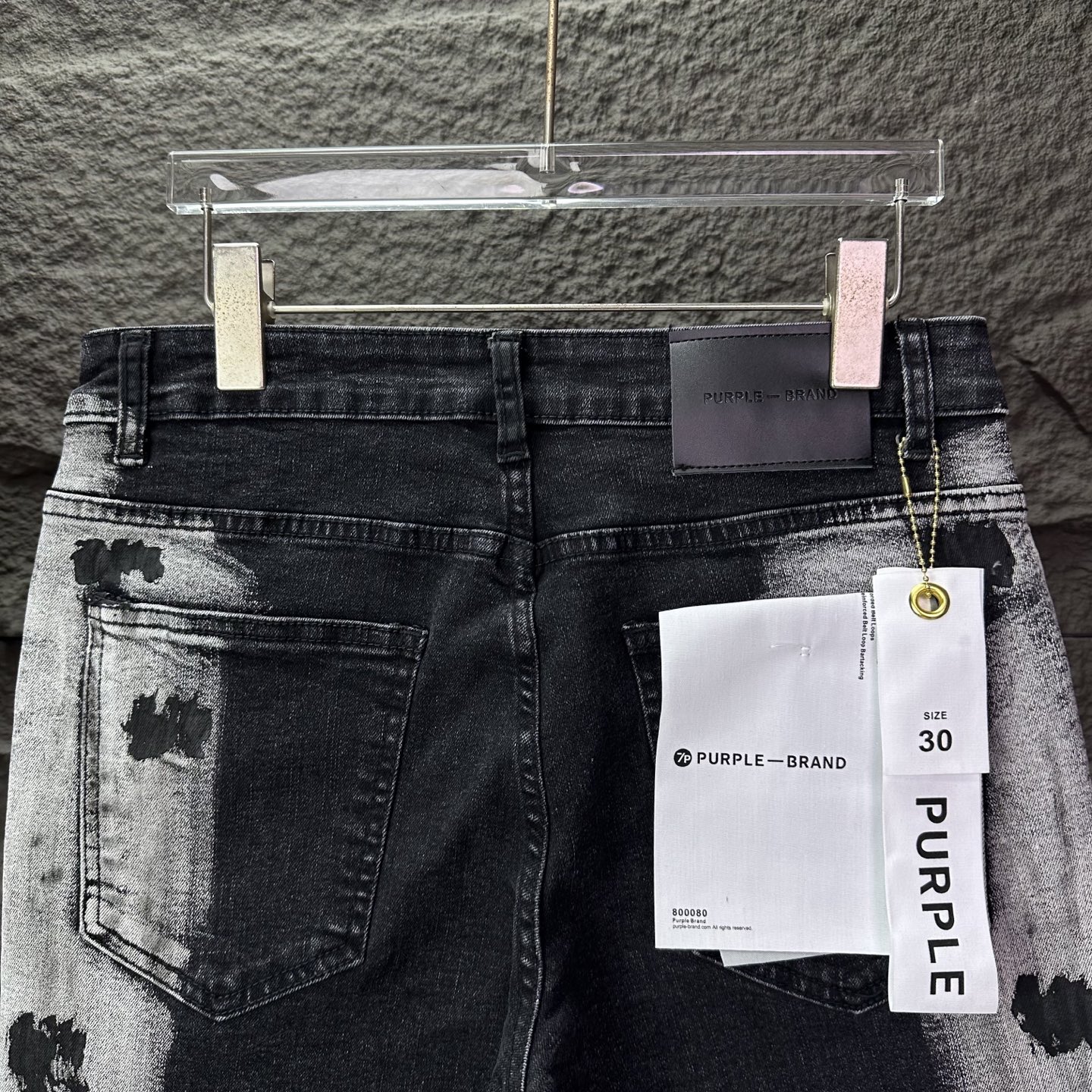 PURPLE BRAND 2025新款重工撞色泼墨情侣款水洗宽松微喇牛仔裤 🔥高版本🔥高版本🔥顶级天花板