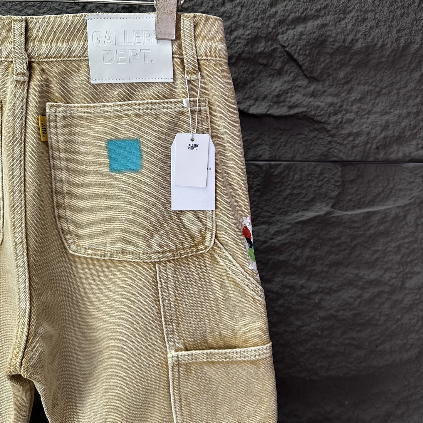 GALLERY DEPT. &克罗心联名2025新款泼墨手绘拼接多口袋情侣款宽松水洗微喇牛仔裤 🔥高版本