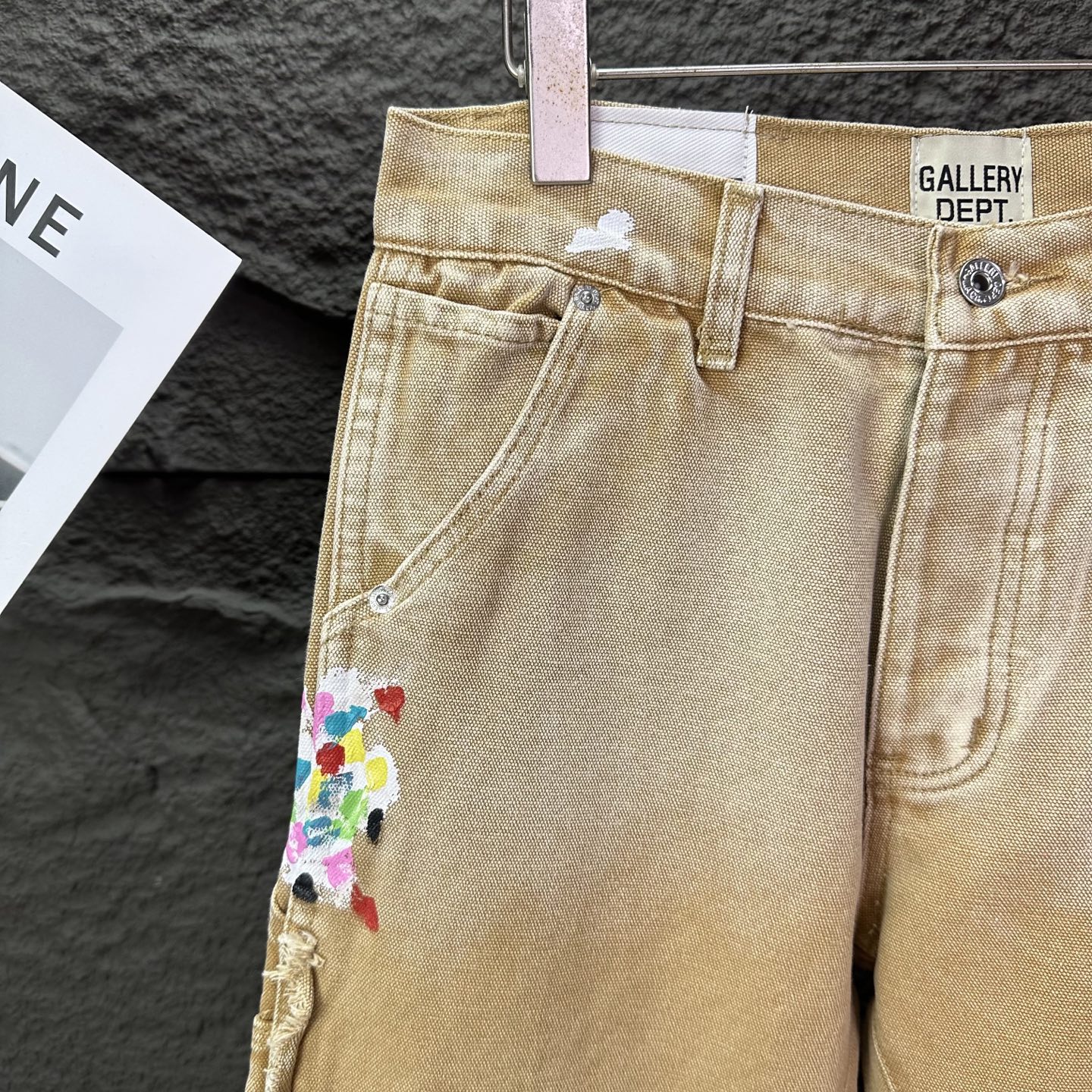 GALLERY DEPT. &克罗心联名2025新款泼墨手绘拼接多口袋情侣款宽松水洗微喇牛仔裤 🔥高版本