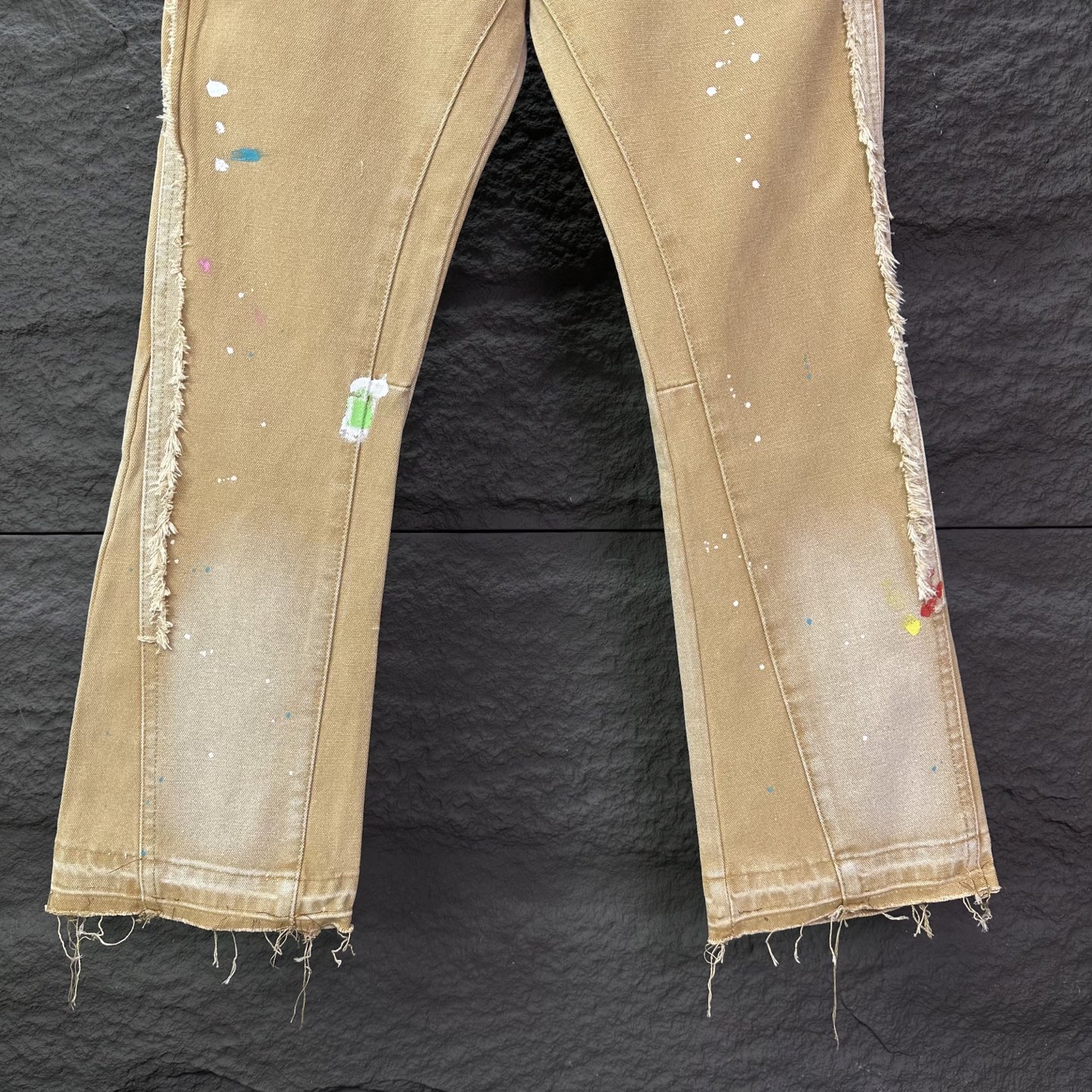 GALLERY DEPT. &克罗心联名2025新款泼墨手绘拼接多口袋情侣款宽松水洗微喇牛仔裤 🔥高版本